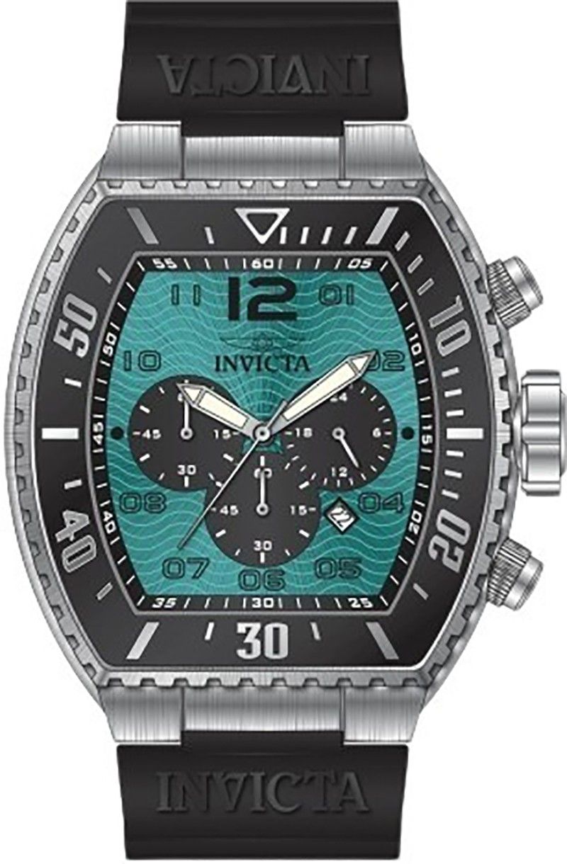 Invicta Pro Diver Chronograph Silicone Strap Turquoise Dial Quartz 47285 100M Men's Watch