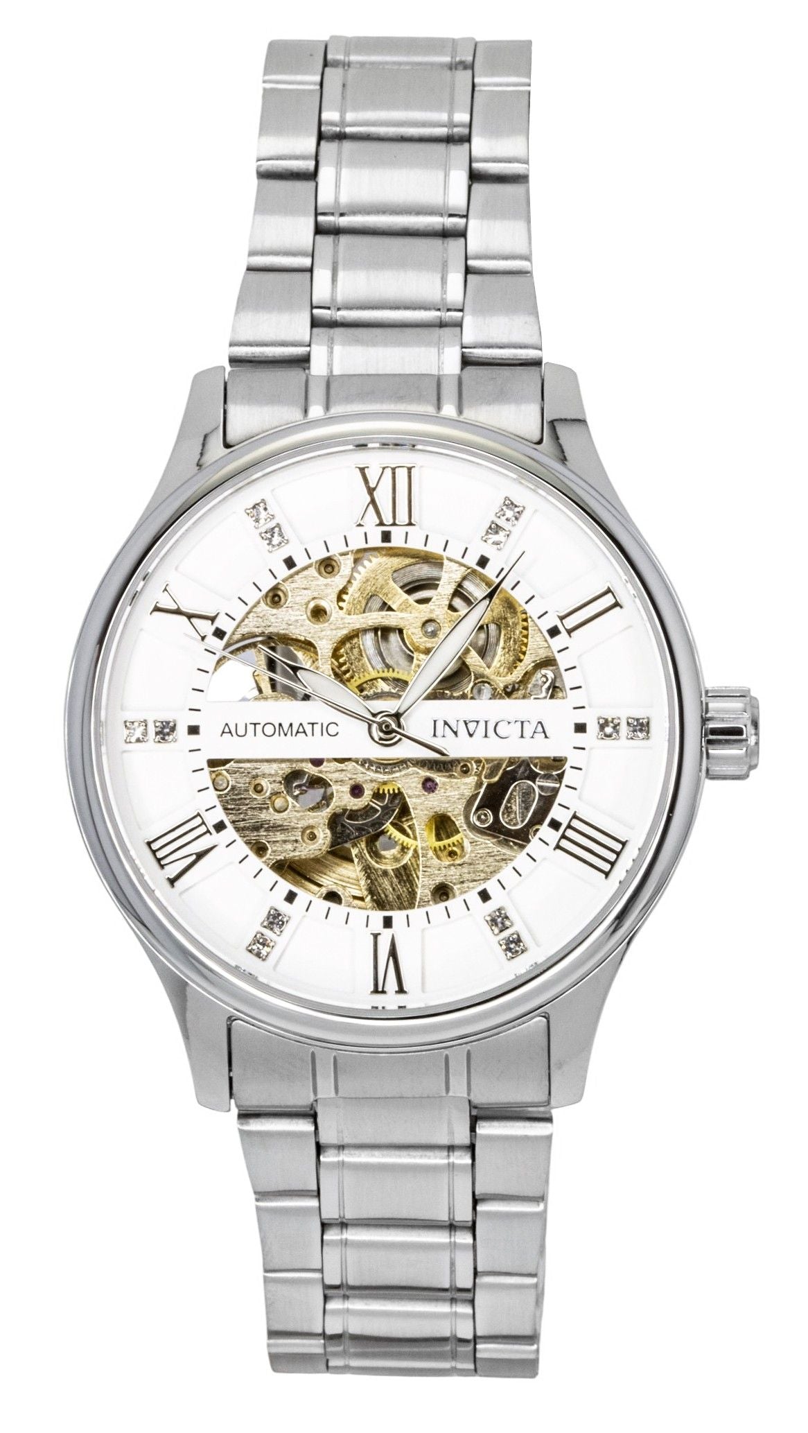 Invicta Objet D Art Stainless Steel Silver Skeleton Dial Automatic 69117 Men's Watch