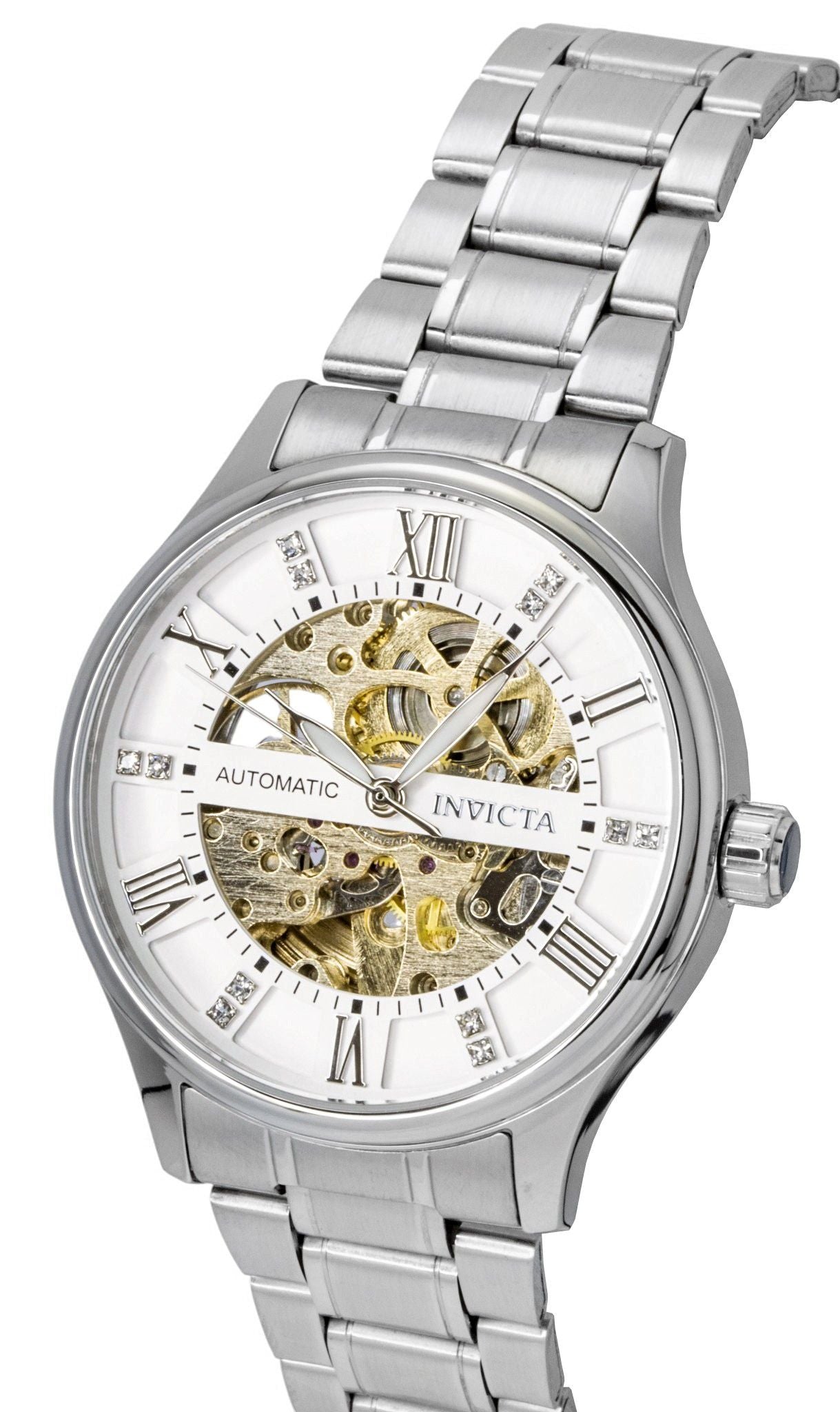 Invicta Objet D Art Stainless Steel Silver Skeleton Dial Automatic 69117 Men's Watch