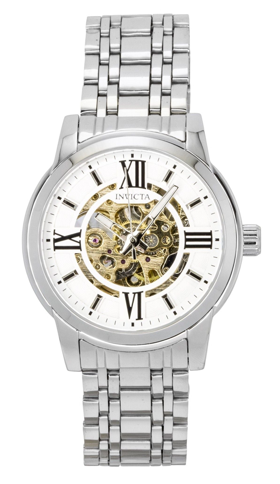 Invicta Objet D Art Stainless Steel Silver Skeleton Dial Automatic 69133 Men's Watch