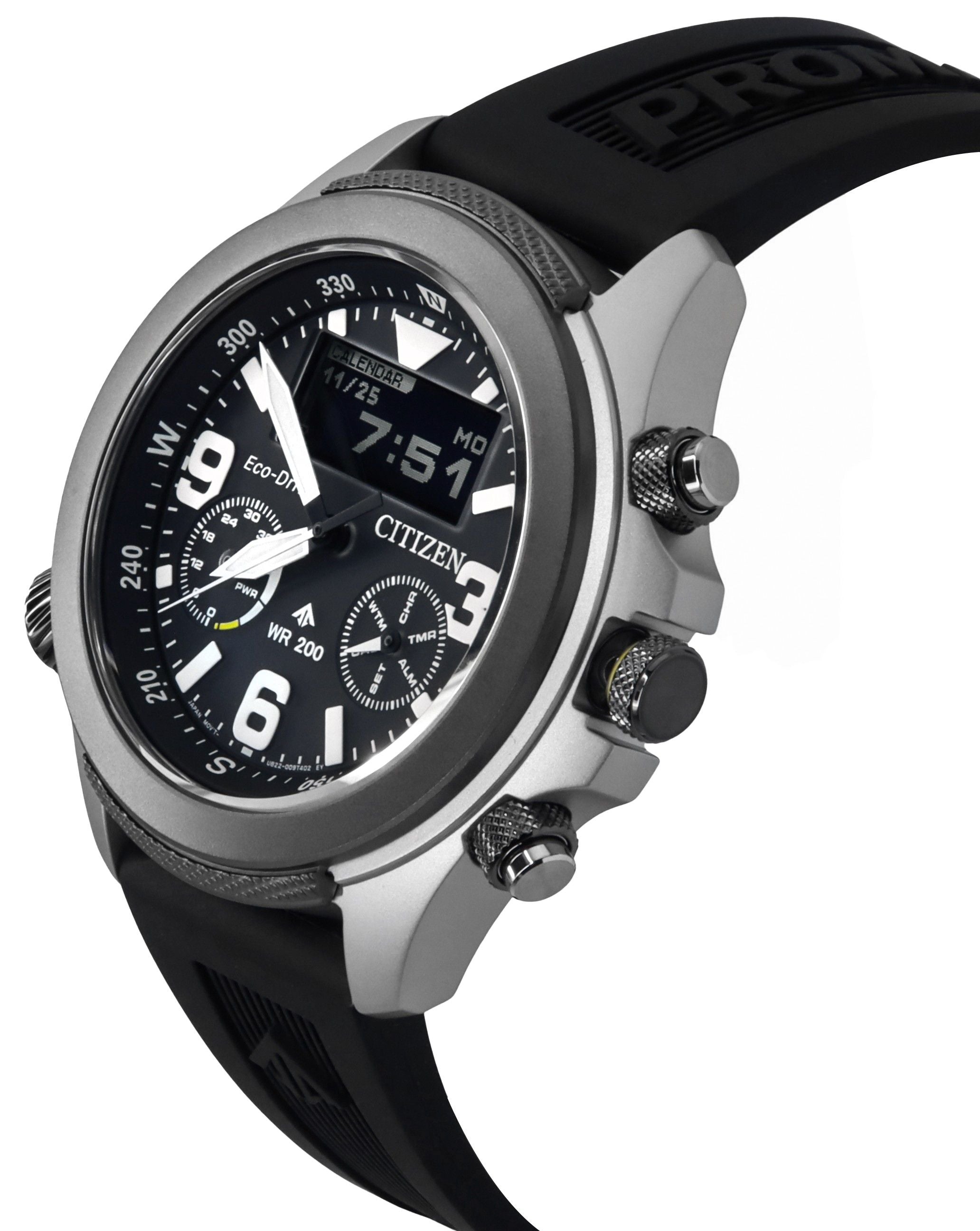 Citizen Promaster Land 35th Anniversary Chronograph Black Dial Eco-Drive JV1007-07E 200M Men's Watch