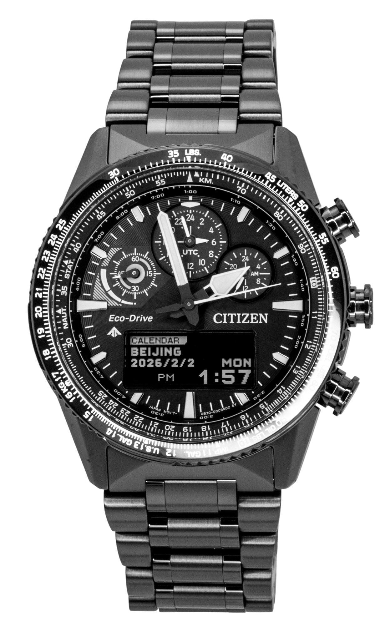 Citizen Promaster Skyhawk U830 Chronograph Black Dial Eco-Drive Diver's JV2005-58E 200M Men's Watch