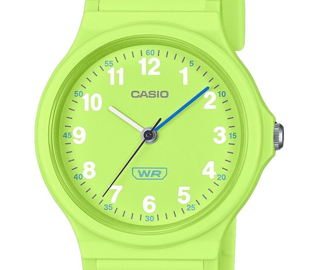 Casio Pop Analog Lime Green Bio Based Resin Strap Lime Green Dial Quartz LQ-24B-3B Women's Watch