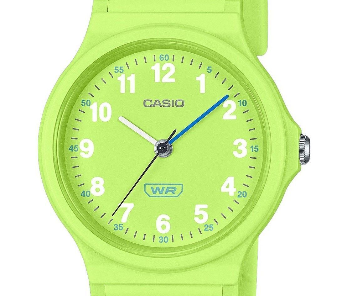 Casio Pop Analog Lime Green Bio Based Resin Strap Lime Green Dial Quartz LQ-24B-3B Women's Watch