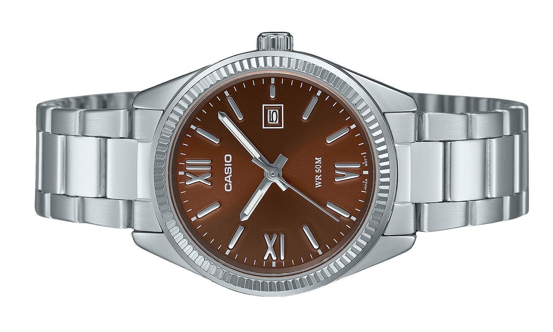Casio Standard Analog Stainless Steel Brown Dial Quartz LTP-1302DD-5AV Women's Watch