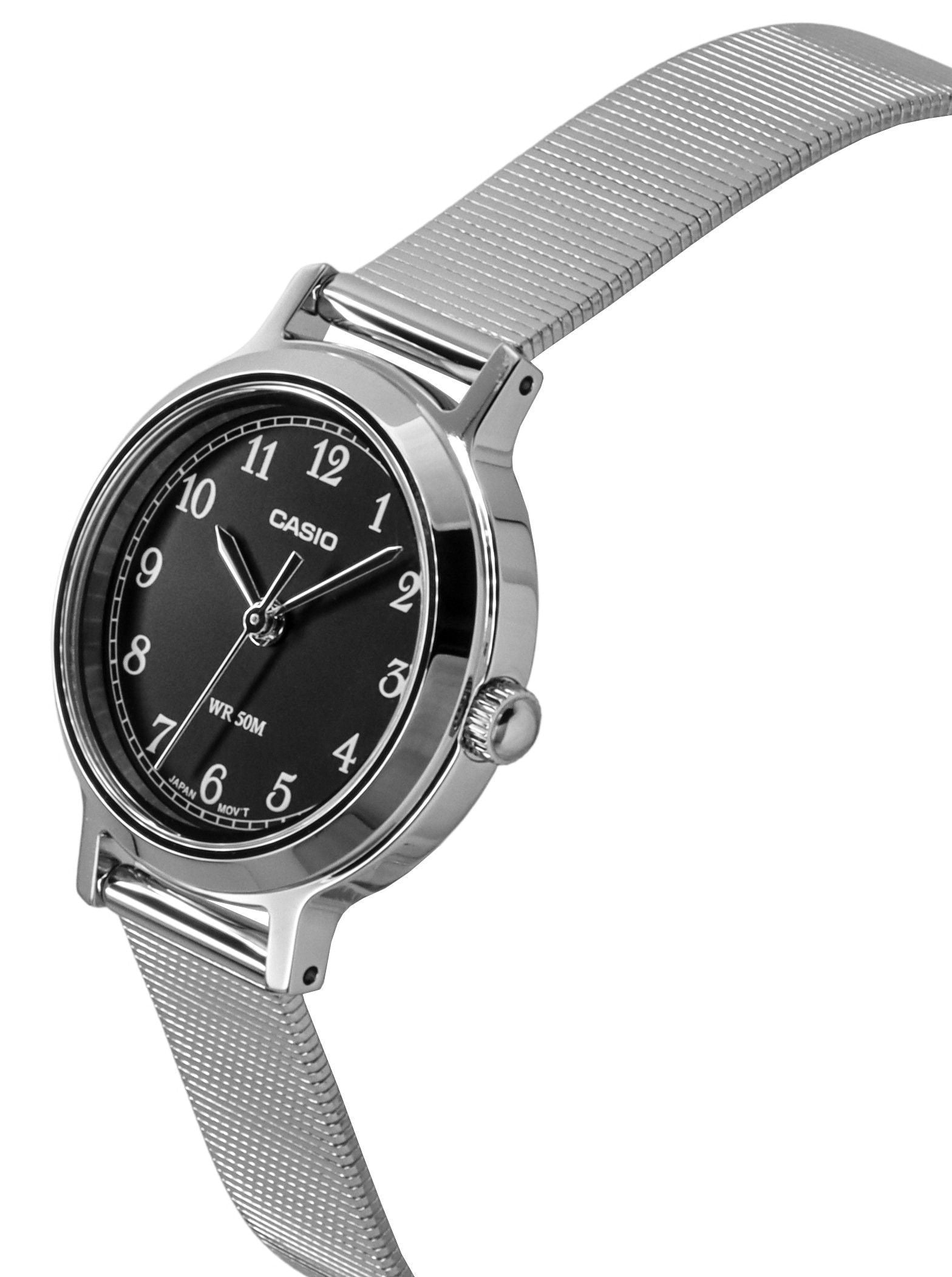 Casio Standard Analog Stainless Steel Black Dial Quartz LTP-B170D-1BV Women's Watch