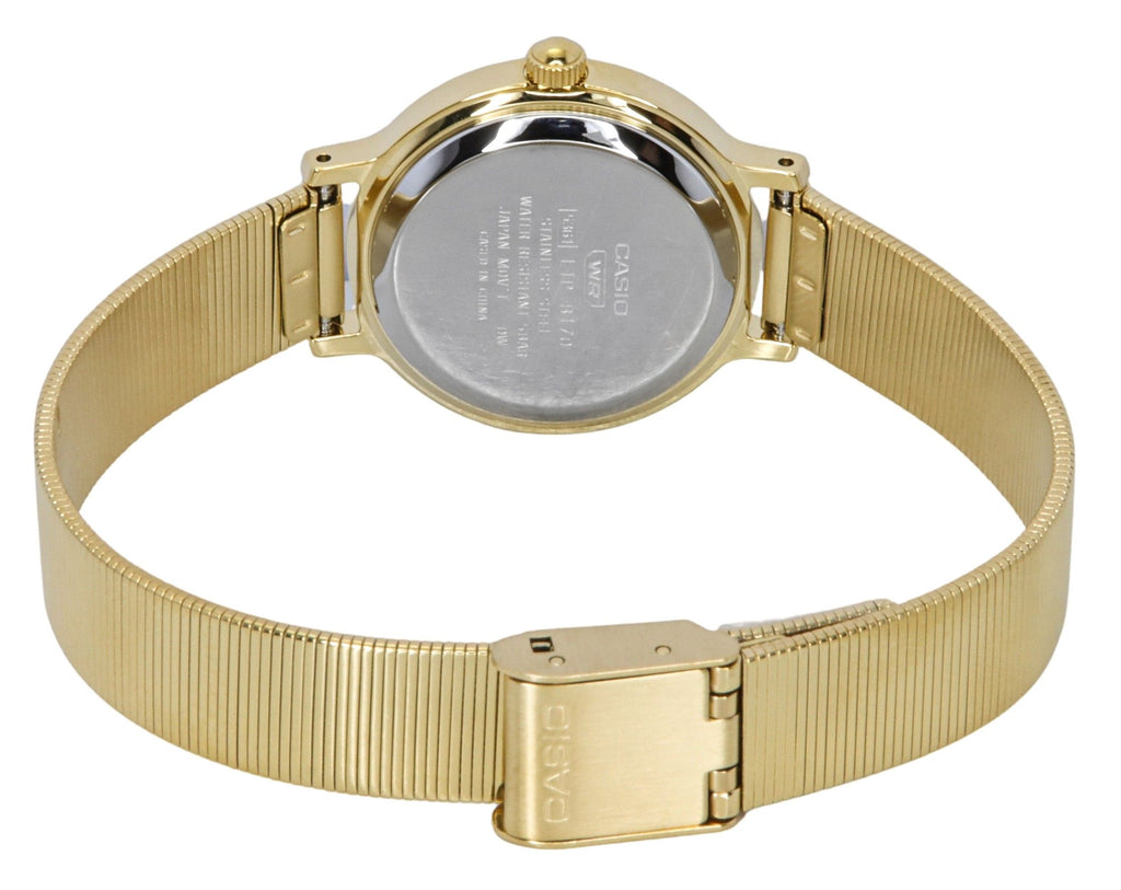 Casio Standard Analog Gold Tone Stainless Steel Brown Dial Quartz LTP-B170G-5BV Women's Watch