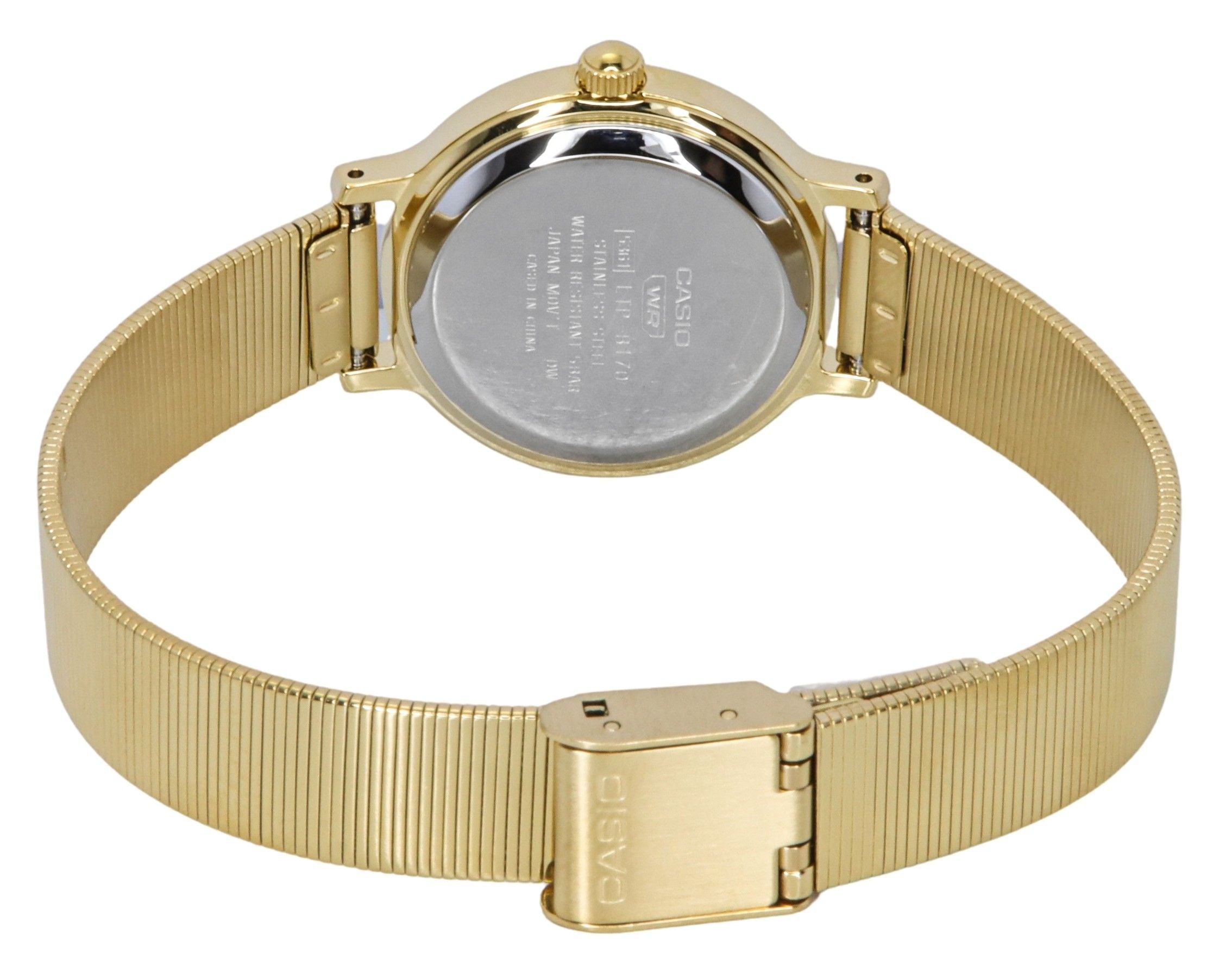 Casio Standard Analog Gold Tone Stainless Steel Brown Dial Quartz LTP-B170G-5BV Women's Watch
