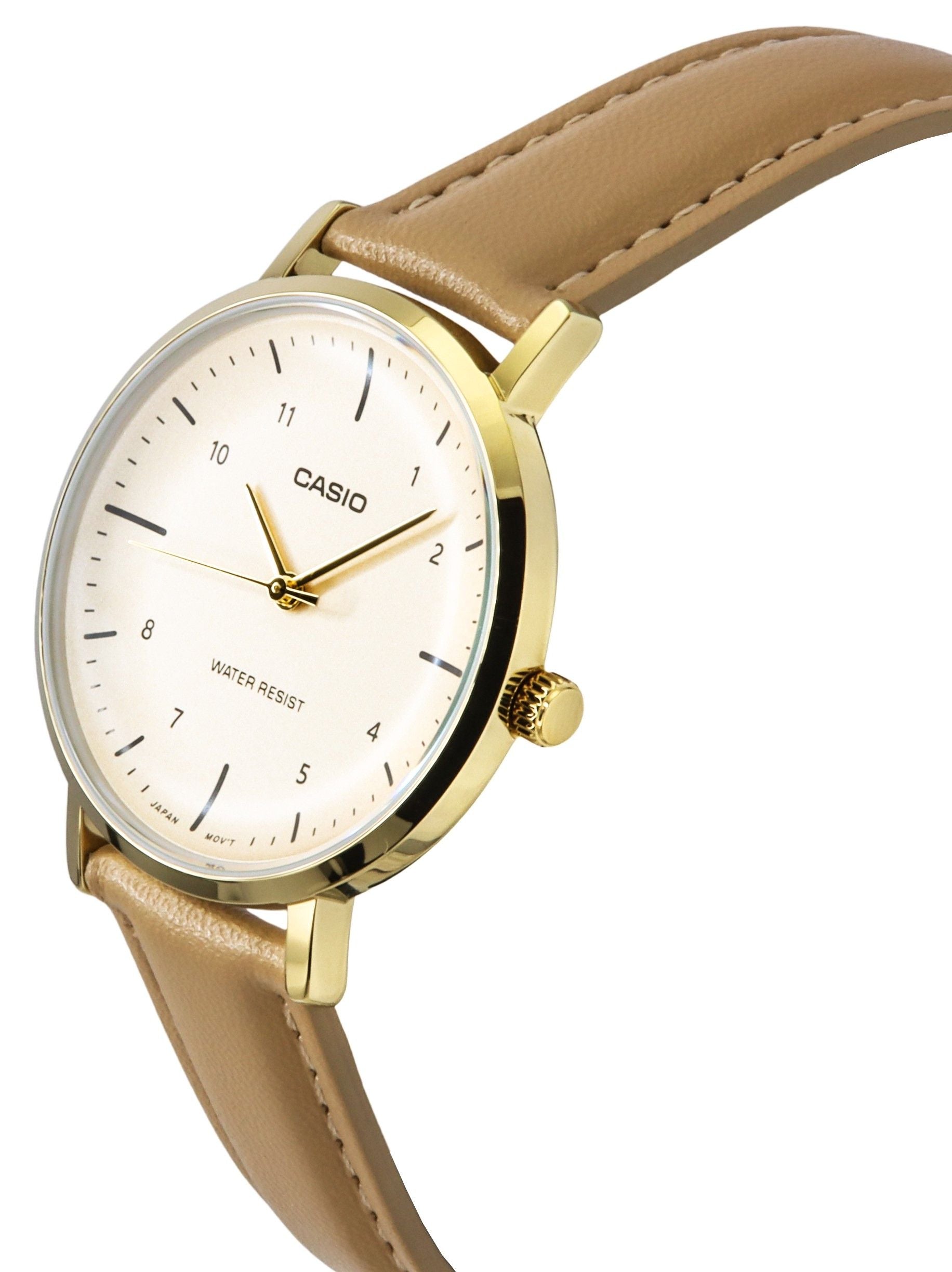 Casio Standard Analog Leather Strap Salmon Dial Quartz LTP-VT03GL-4B Women's Watch