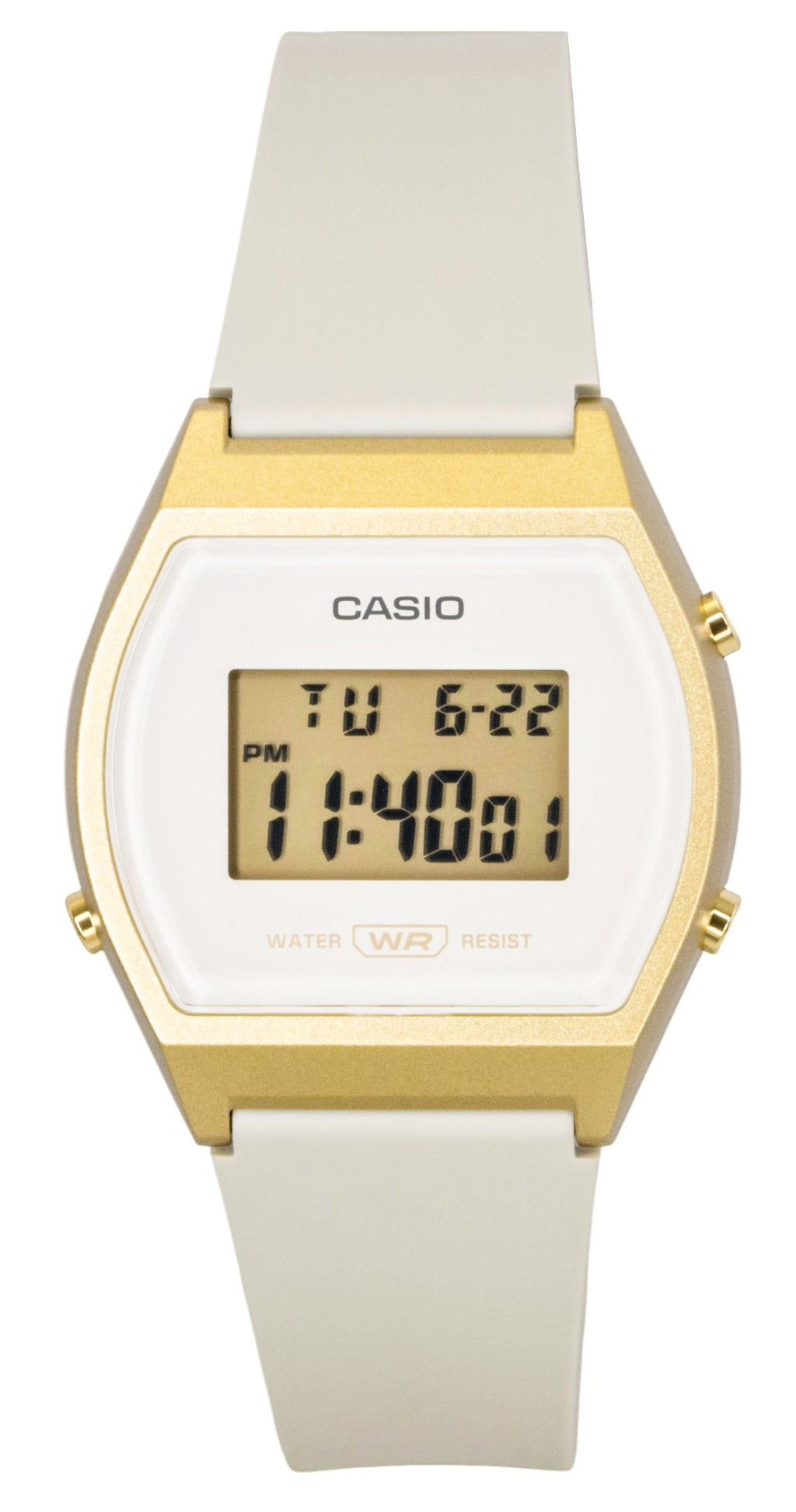 Casio Digital Resin Strap Cream Dial Quartz LW-204-9A Unisex Watch