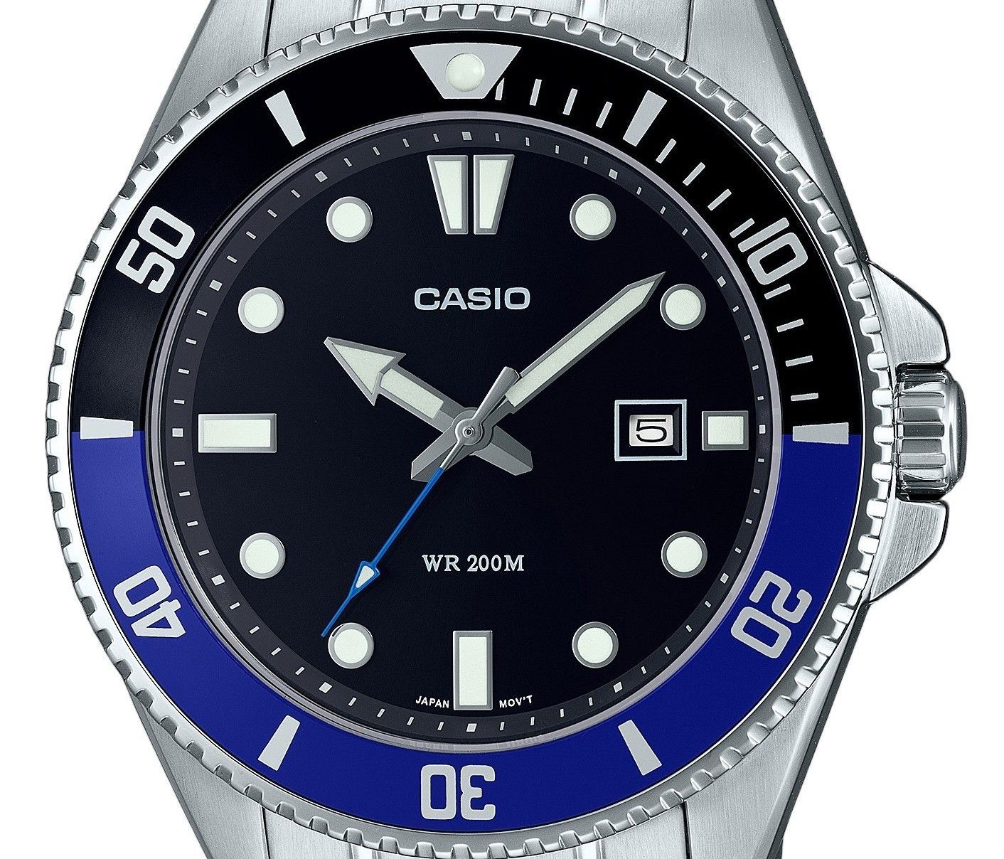 Casio Standard Analog Stainless Steel Black Dial Quartz MDV-107D-1A2 200M Men's Watch