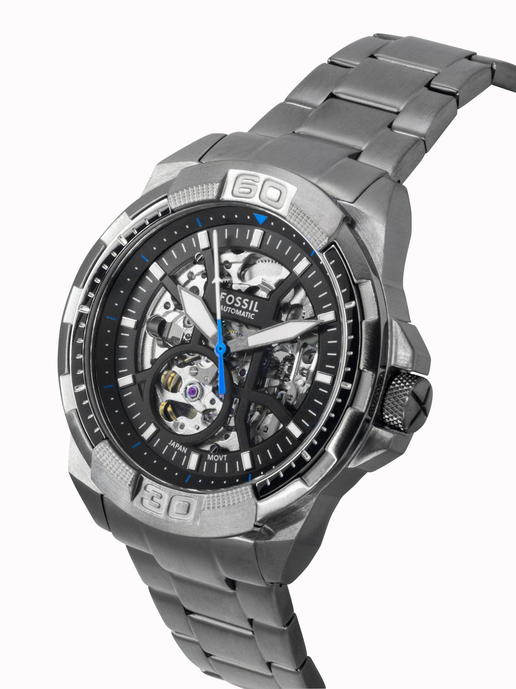 Fossil Bronson Stainless Steel Black Skeleton Dial Automatic ME3218 Men's Watch