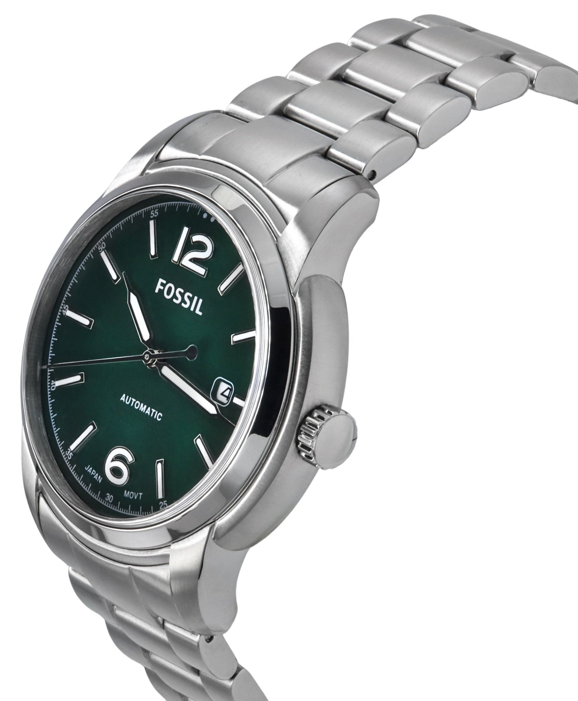 Fossil Heritage Stainless Steel Green Dial Automatic ME3224 Unisex Watch