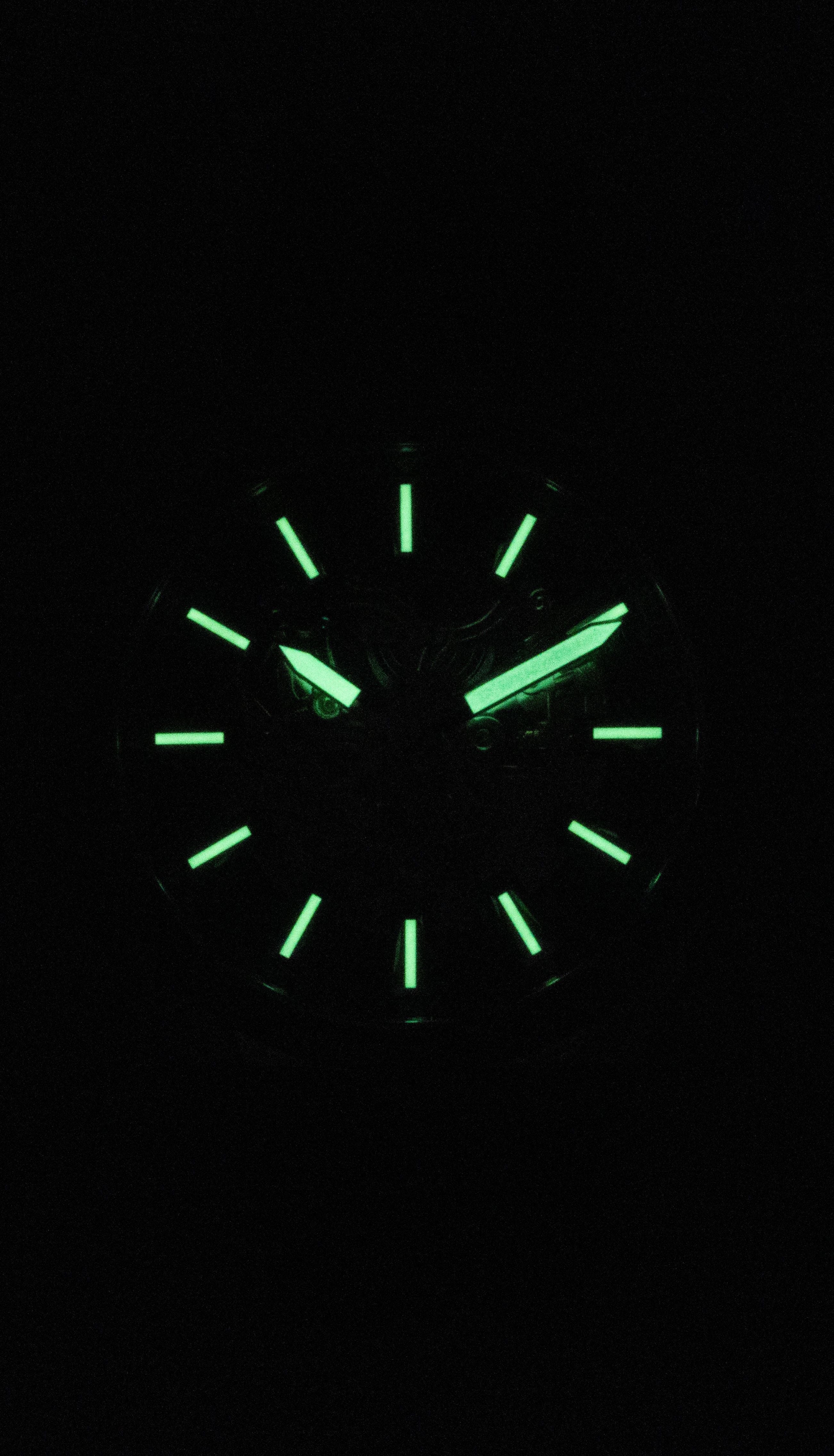 Fossil Everett Brown Leather Strap Green Skeleton Dial Automatic ME3261 Men's Watch