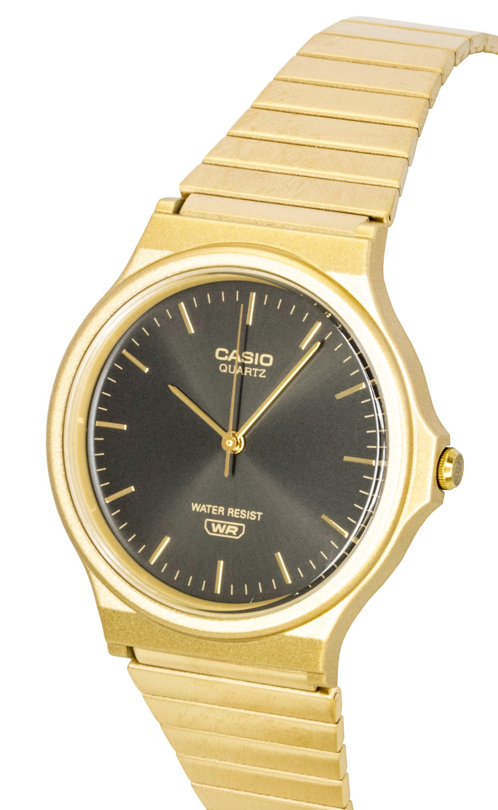 Casio Analog Gold Tone Stainless Steel Bracelet Black Dial Quartz MQ-24GA-1A Unisex Watch