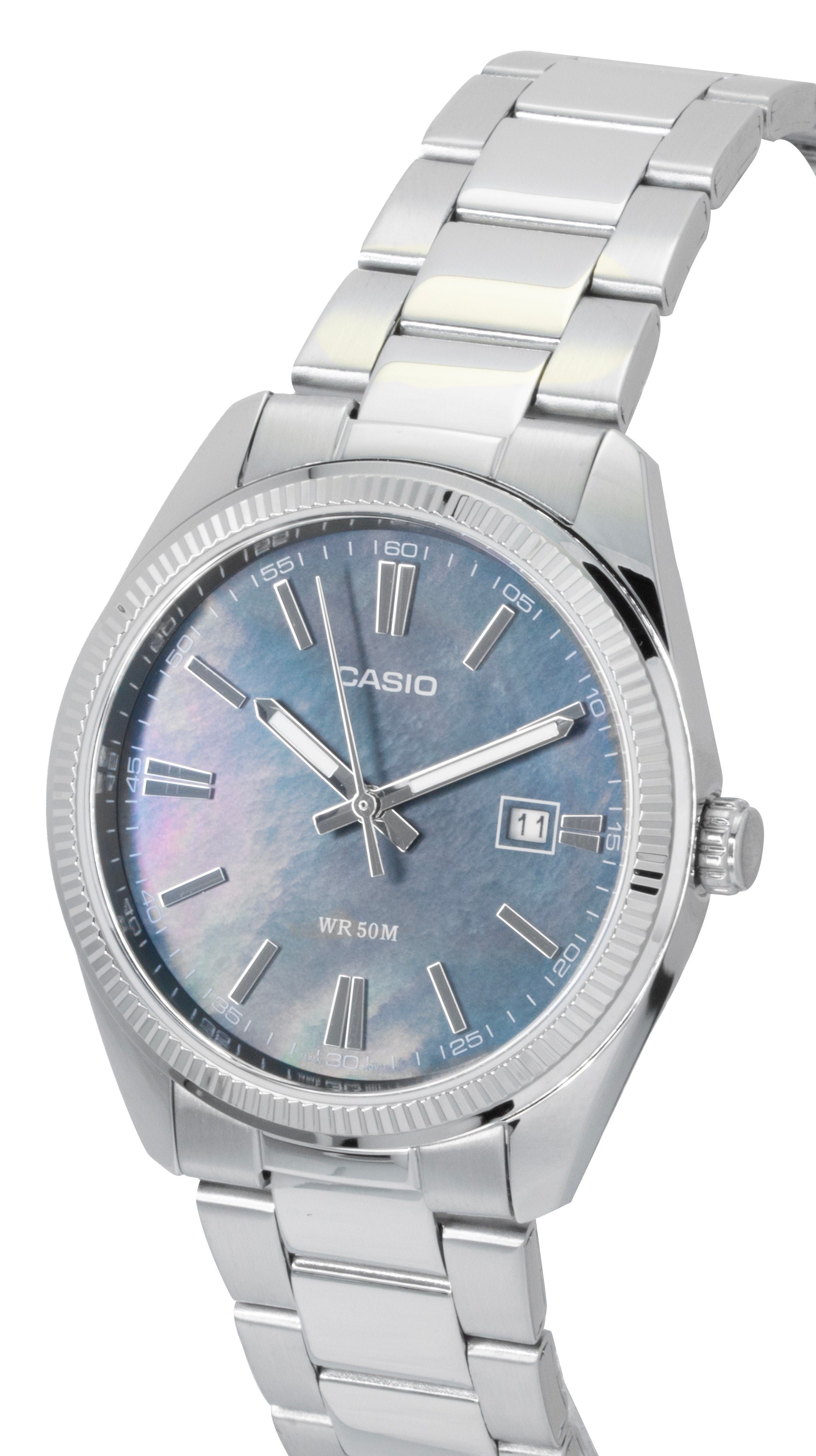 Casio Standard Analog Stainless Steel Mother Of Pearl Quartz MTP-1302DS-1AV Men's Watch