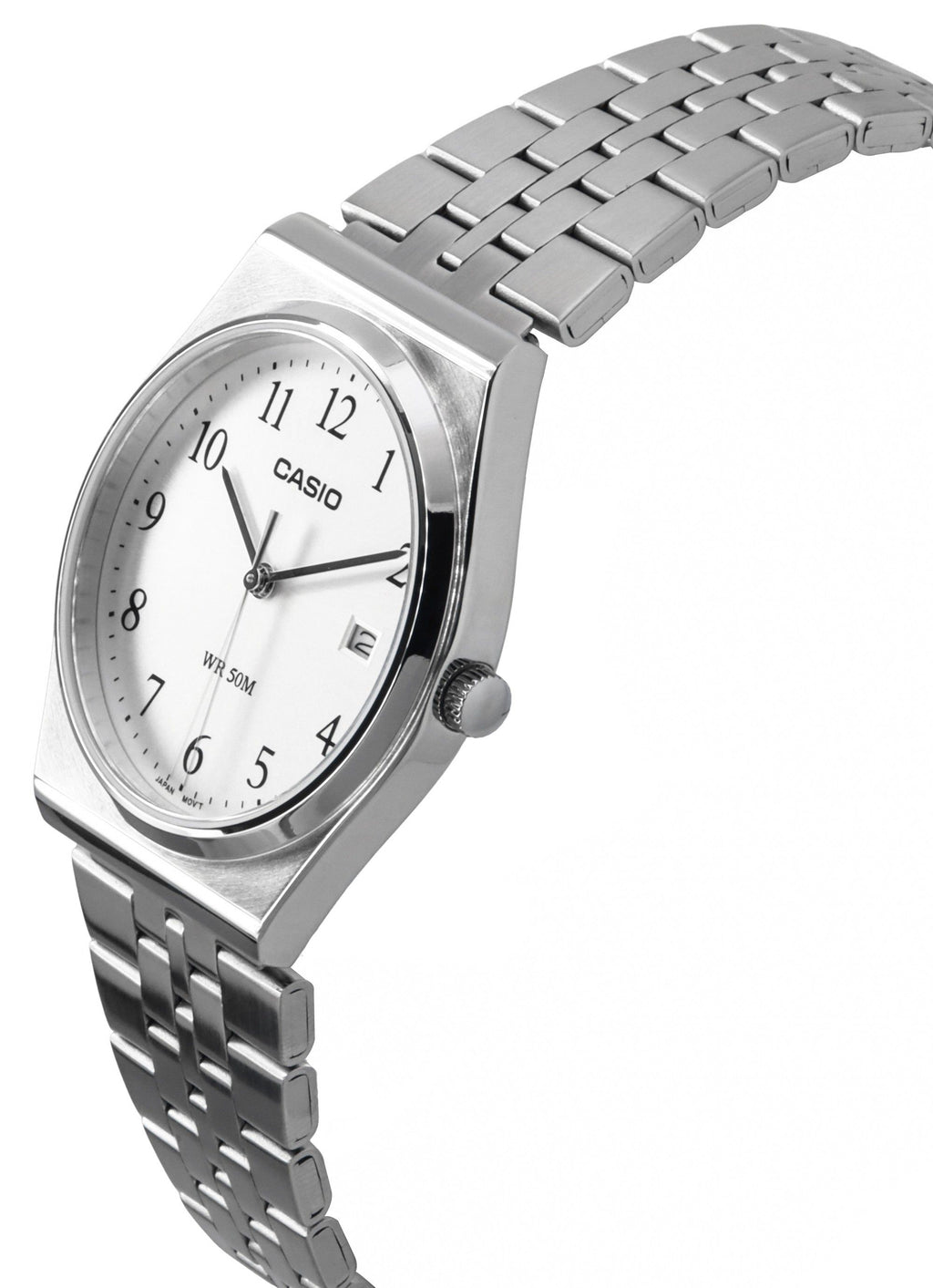 Casio Standard Analog Stainless Steel White Dial Quartz MTP-B145D-7B Men's Watch
