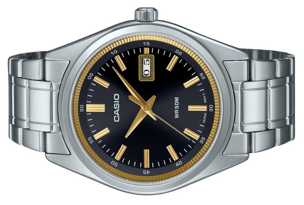 Casio Standard Analog Stainless Steel Black Dial Quartz MTP-B180D-1A2V Men's Watch