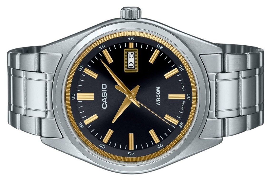 Casio Standard Analog Stainless Steel Black Dial Quartz MTP-B180D-1A2V Men's Watch