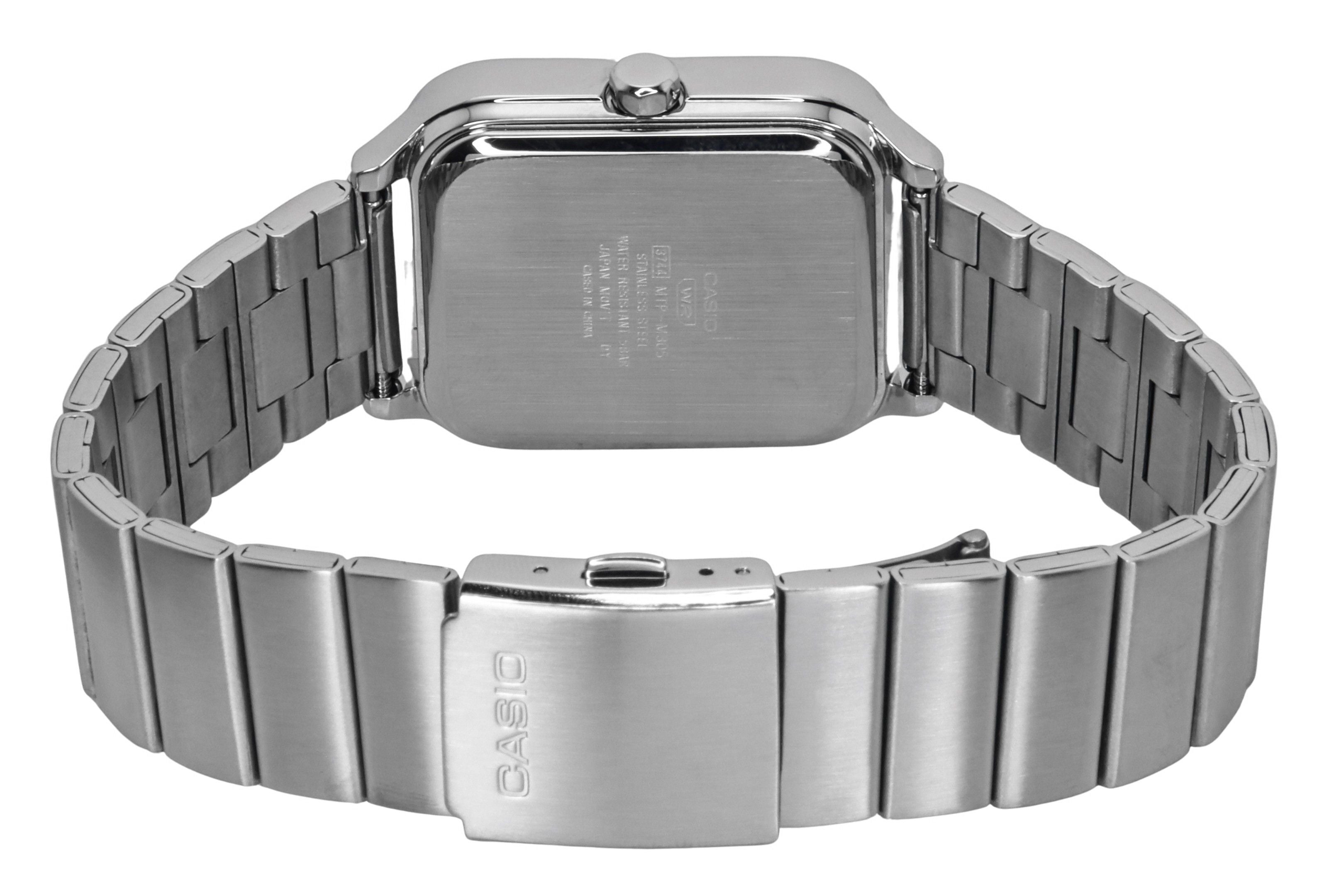 Casio Standard Analog Moon Phase Stainless Steel Black Dial Quartz MTP-M305D-1A2V Men's Watch