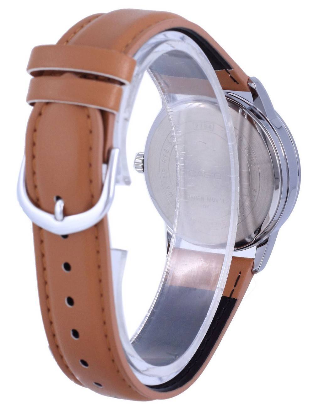Casio Maroon Dial Stainless Steel Analog Quartz MTP-V002L-5B3 MTPV002L-5 Men's Watch