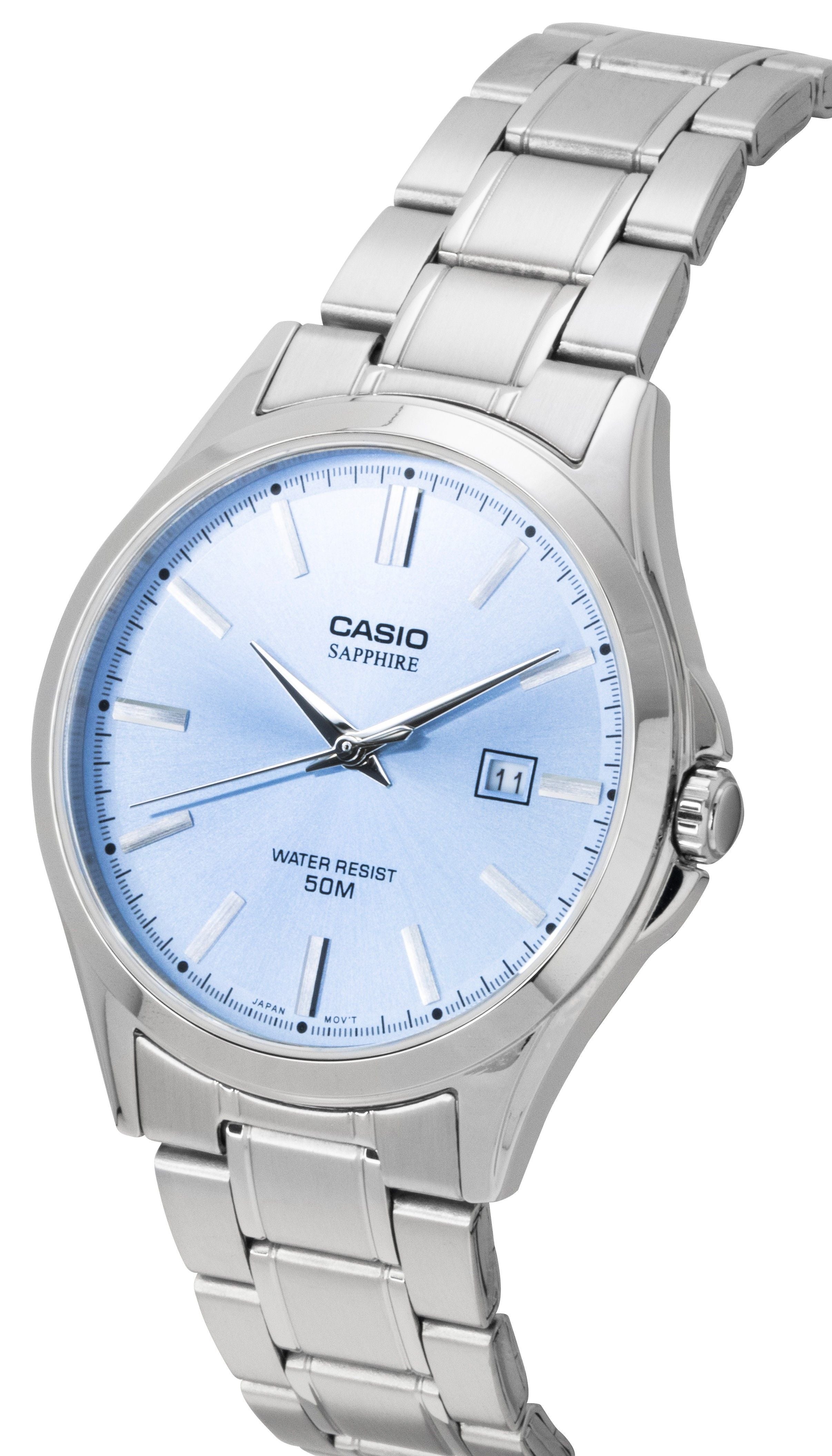 Casio Standard Analog Stainless Steel Light Blue Dial Quartz MTS-115D-2A2V Men's Watch