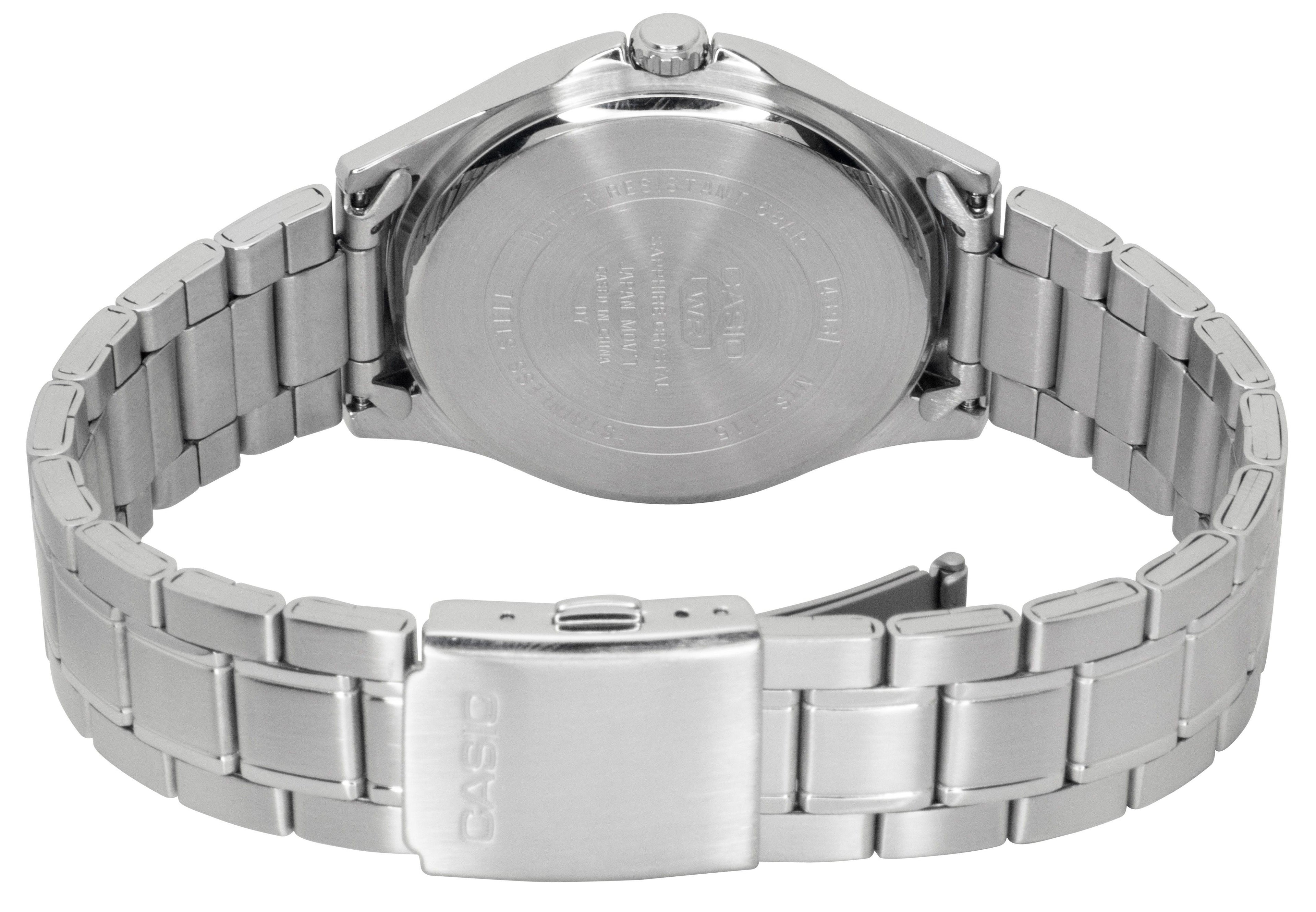 Casio Standard Analog Stainless Steel Grey Dial Quartz MTS-115D-8AV Men's Watch
