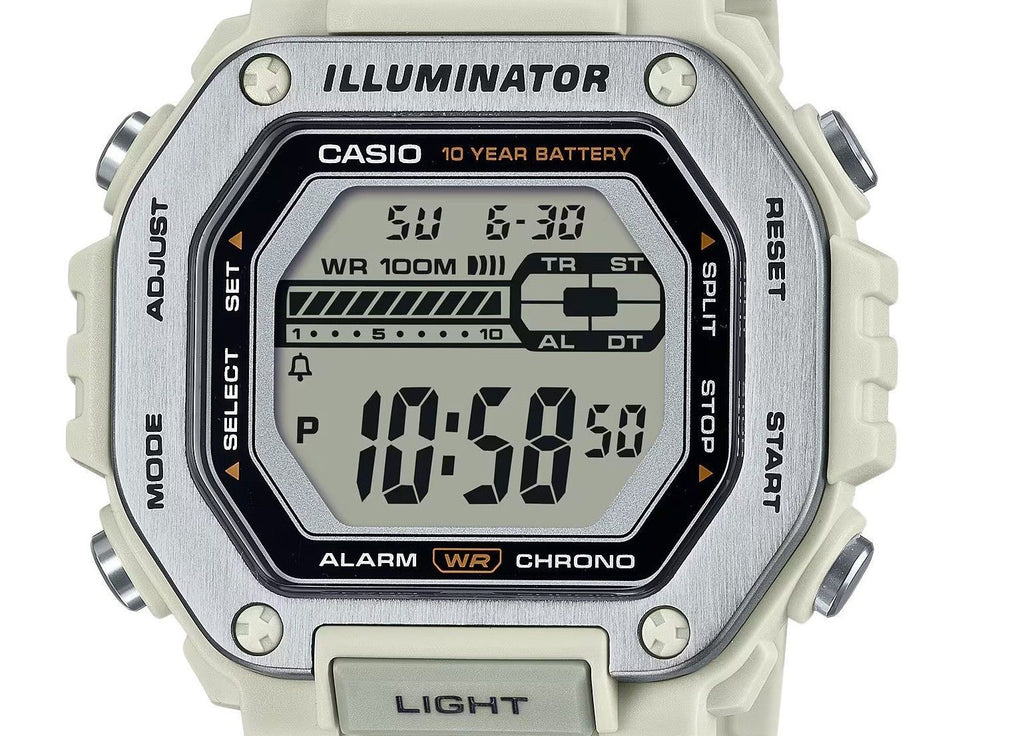 Casio Standard Digital White Resin Strap Quartz MWD-110H-8AV 100M Men's Watch