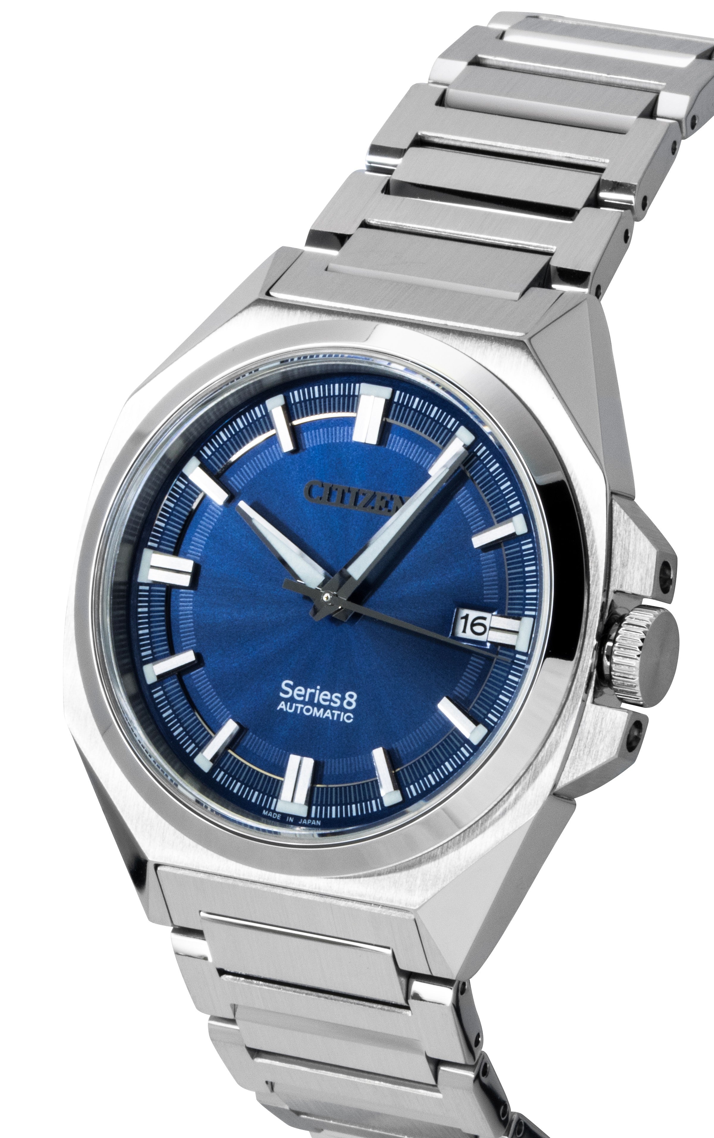 Citizen Series 8 Stainless Steel Blue Dial Automatic NB6010-81L 100M Men's Watch