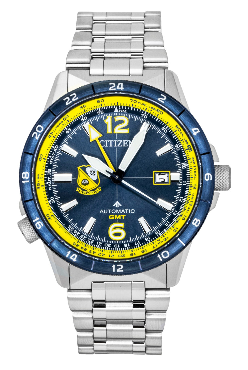 Citizen GMT Analog Stainless Steel Navy Blue Dial Automatic NB6044-54L 200M Men's Watch