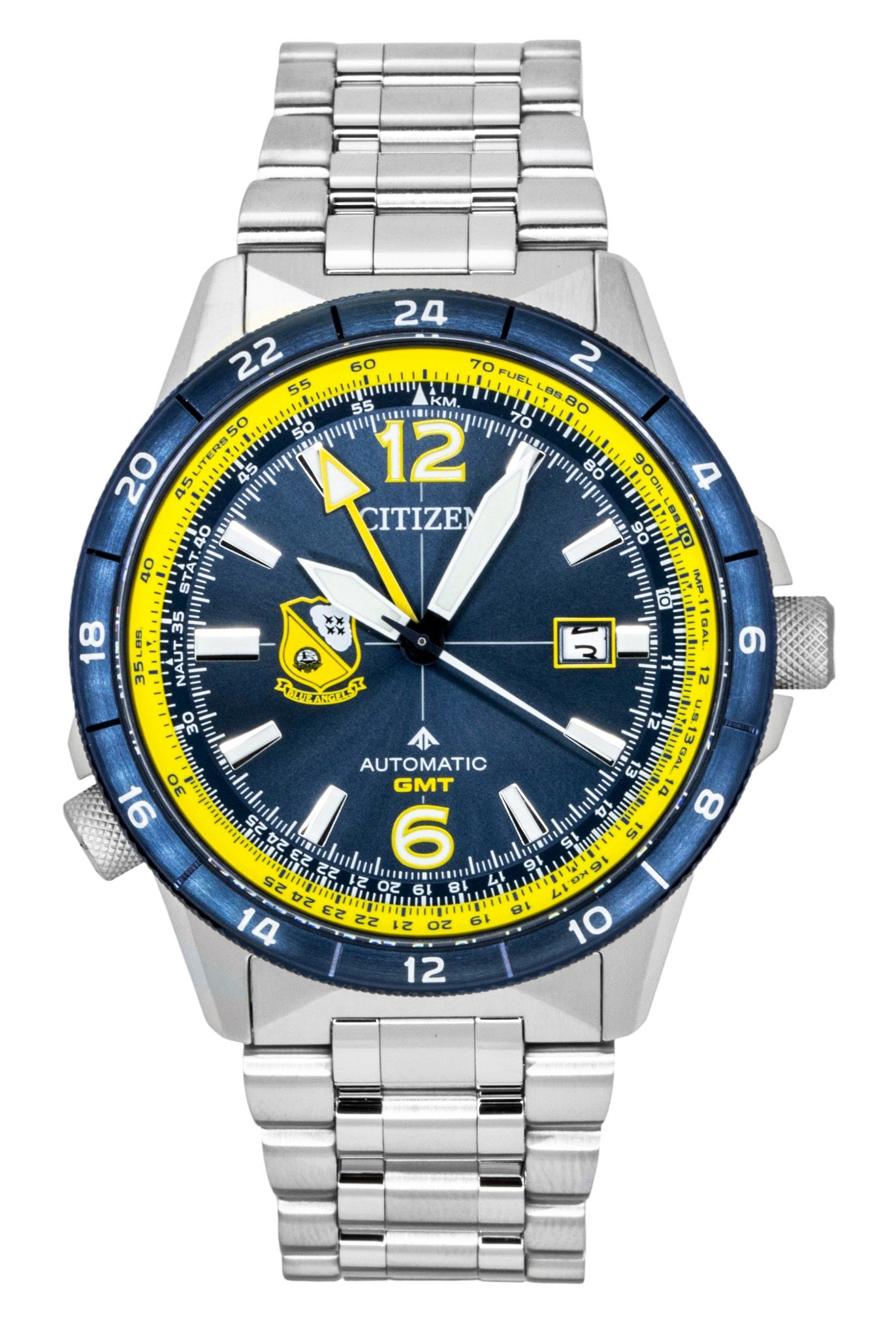 Citizen GMT Analog Stainless Steel Navy Blue Dial Automatic NB6044-54L 200M Men's Watch