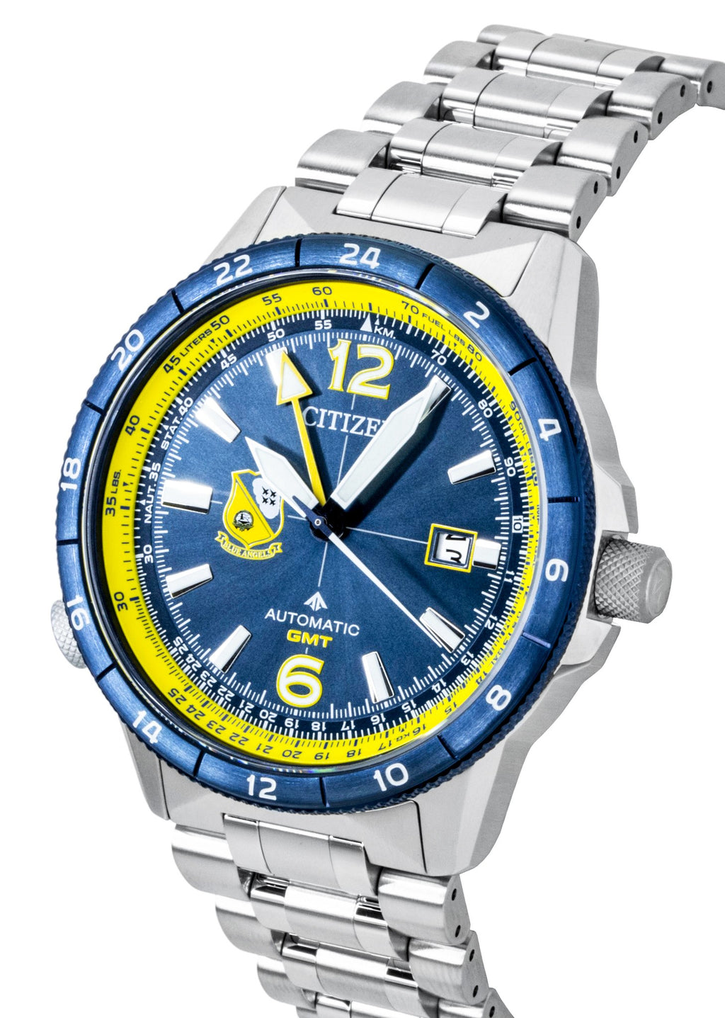 Citizen GMT Analog Stainless Steel Navy Blue Dial Automatic NB6044-54L 200M Men's Watch