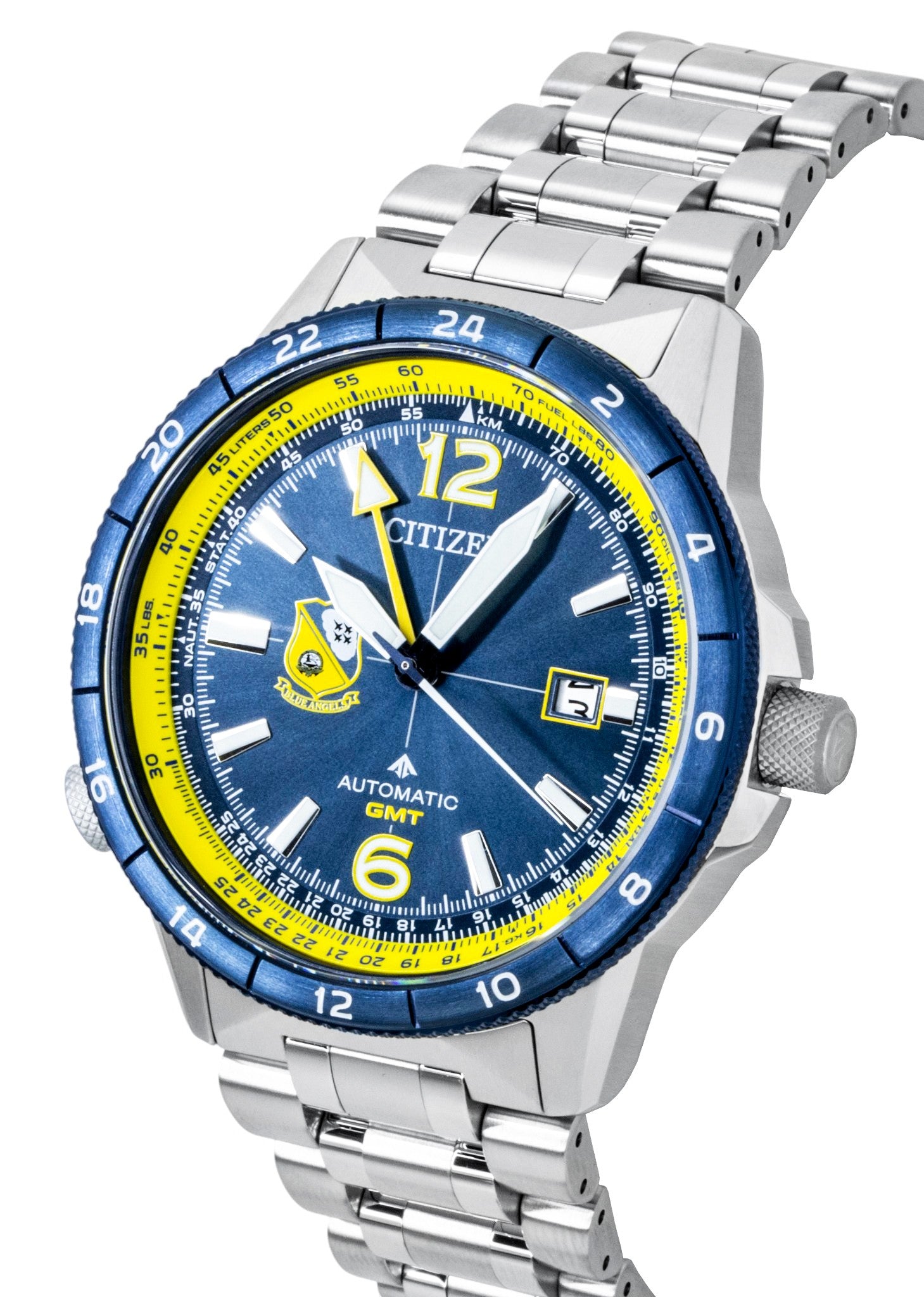 Citizen GMT Analog Stainless Steel Navy Blue Dial Automatic NB6044-54L 200M Men's Watch