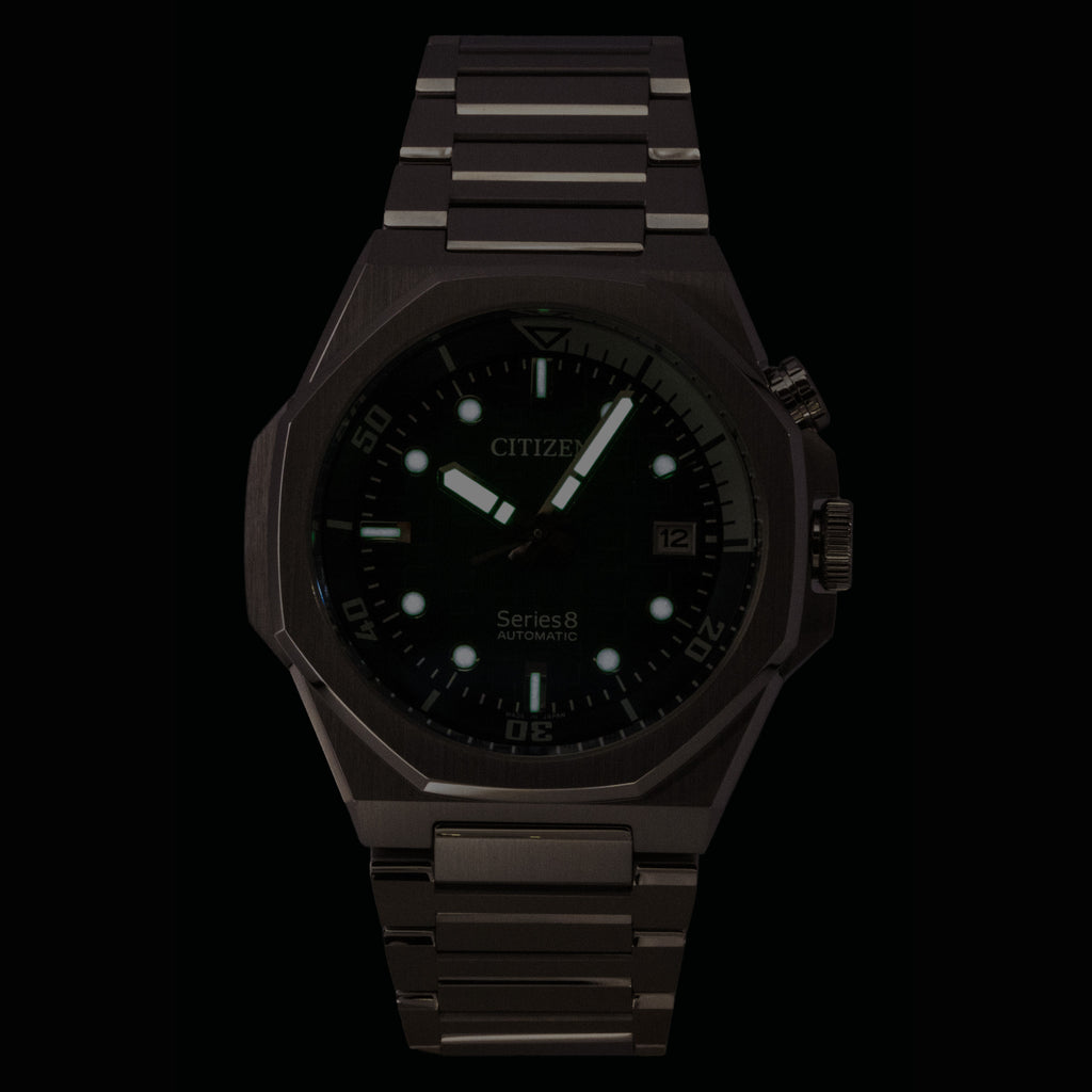 Citizen Series 8 Stainless Steel Green Dial Automatic Diver's NB6060-58X 200M Men's Watch