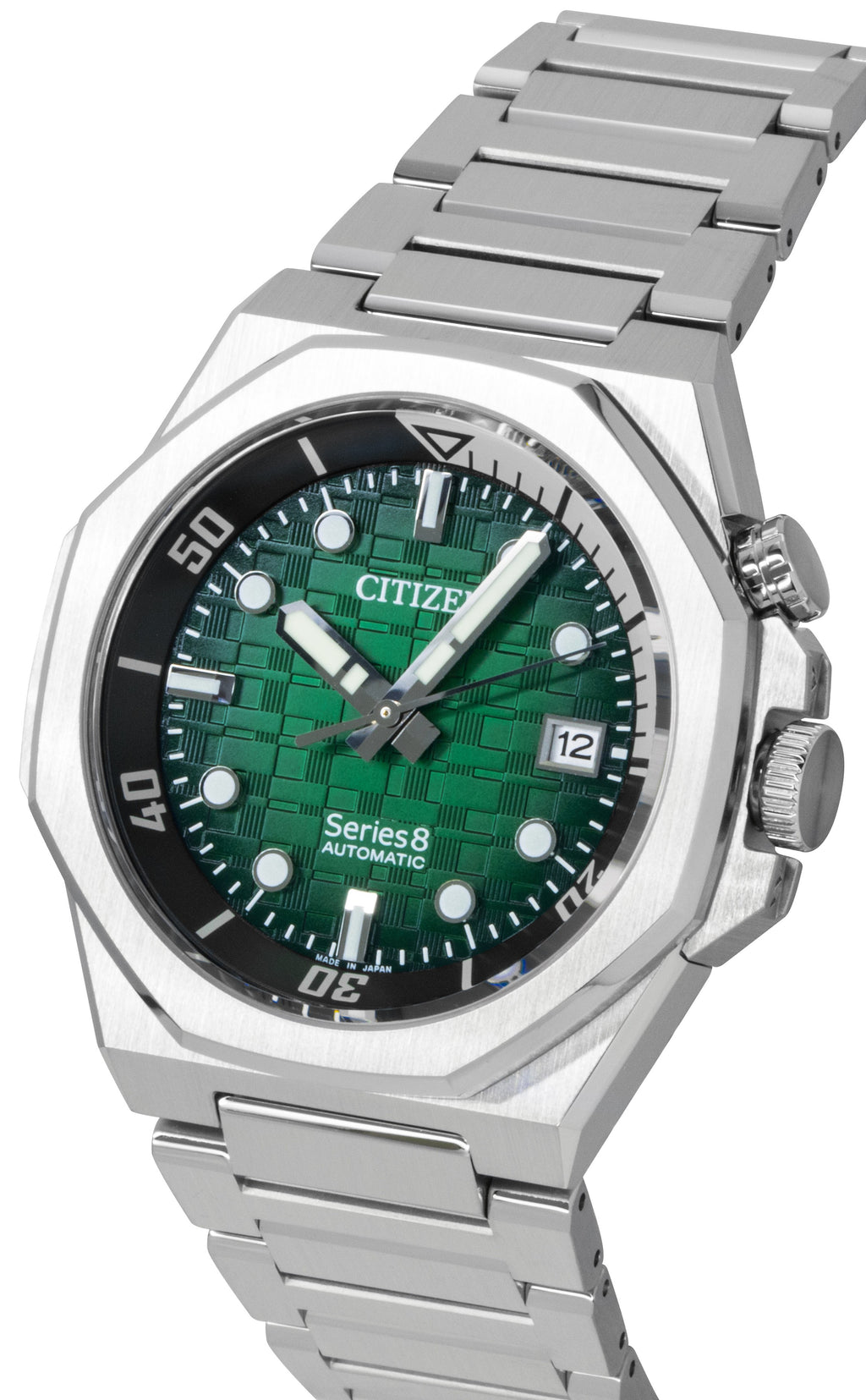Citizen Series 8 Stainless Steel Green Dial Automatic Diver's NB6060-58X 200M Men's Watch