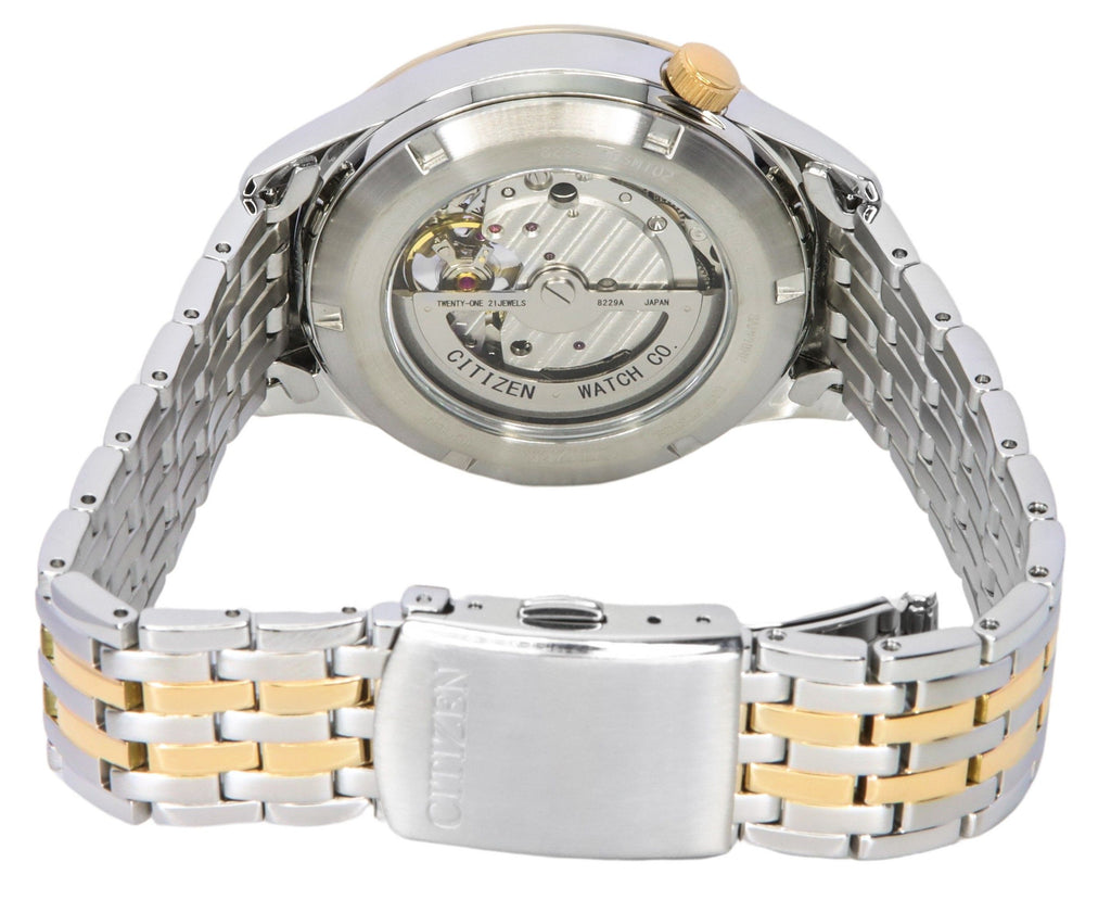 Citizen Two Tone Stainless Steel Open Heart White Dial Automatic NH9136-88A Men's Watch
