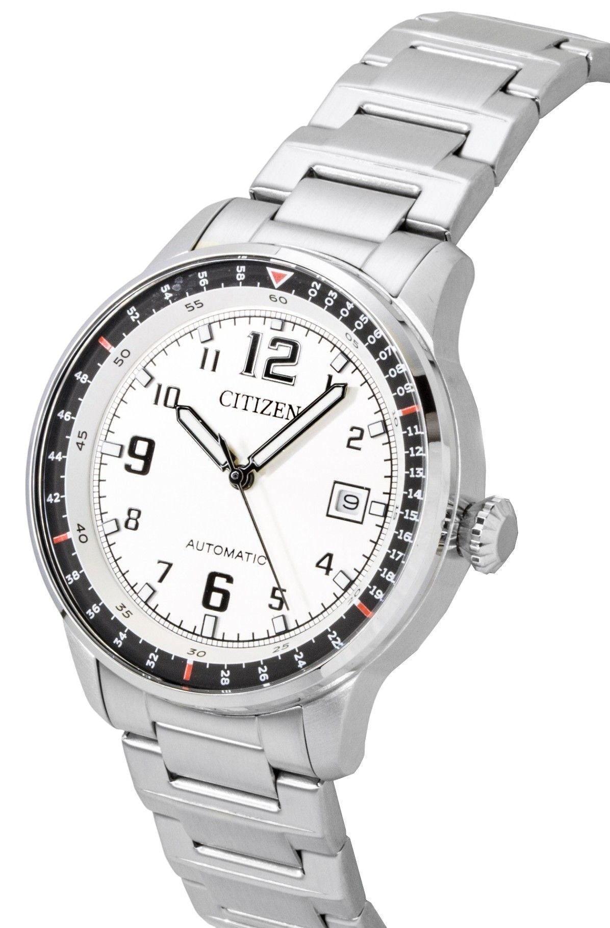 Citizen Stainless Steel White Dial Automatic NJ0190-51A 100M Men's Watch