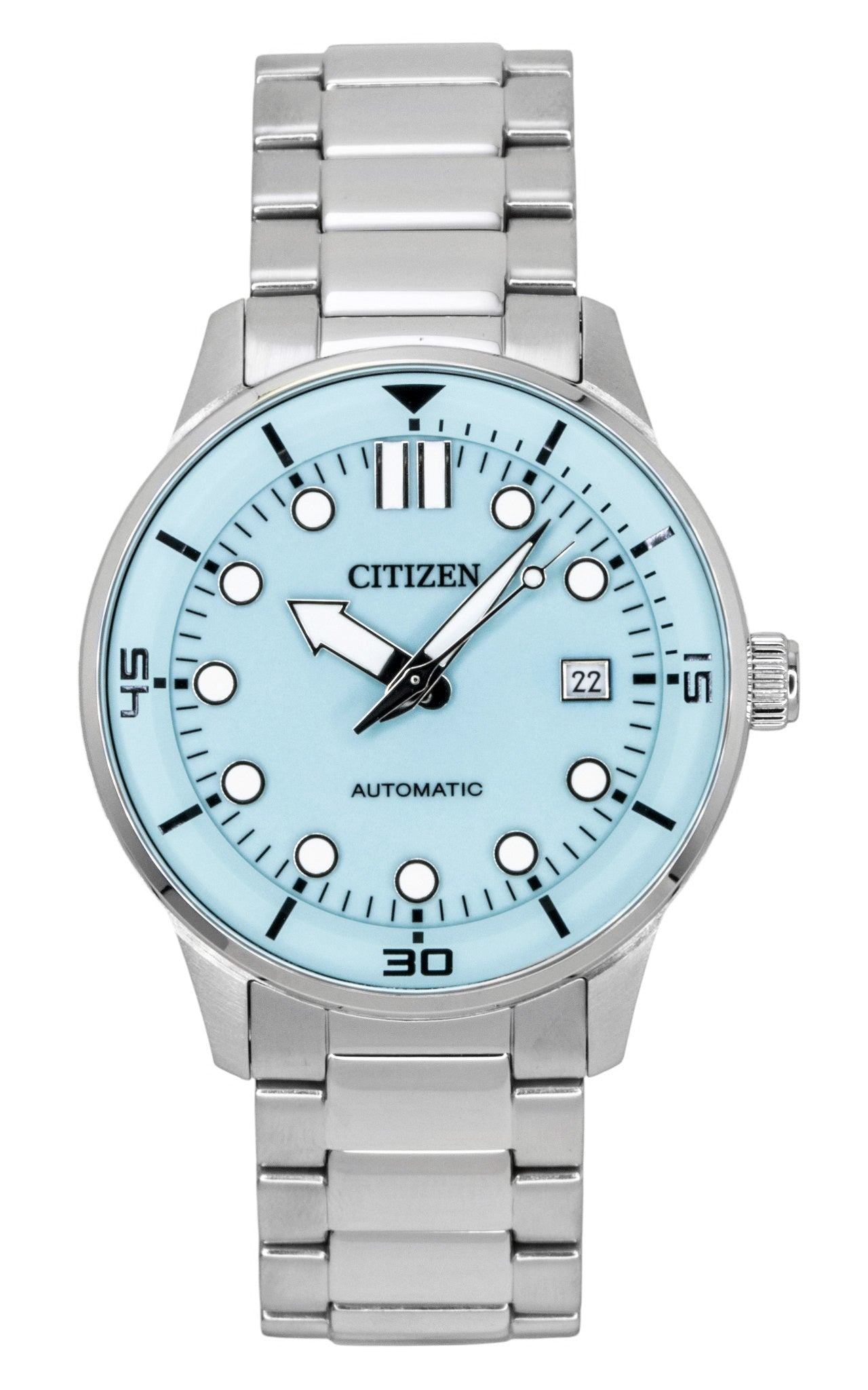Citizen Analog Stainless Steel Turquoise Dial Automatic NJ0191-83M 100M Men's Watch