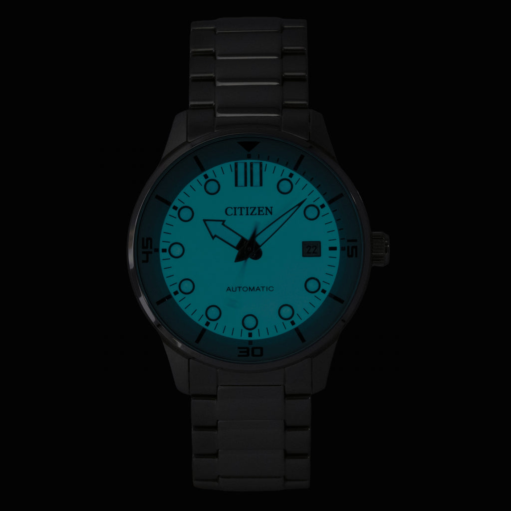 Citizen Analog Stainless Steel Turquoise Dial Automatic NJ0191-83M 100M Men's Watch