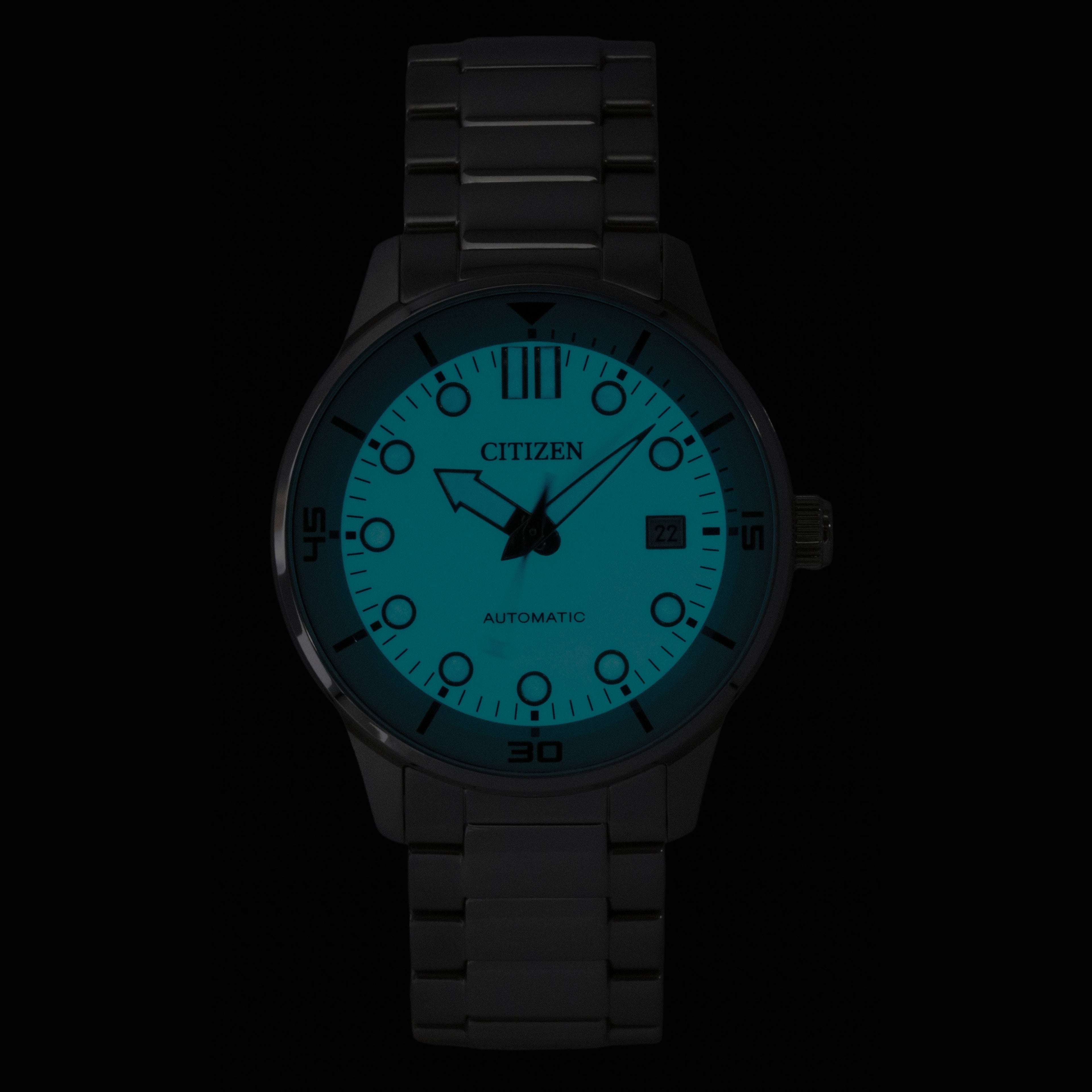 Citizen Analog Stainless Steel Turquoise Dial Automatic NJ0191-83M 100M Men's Watch
