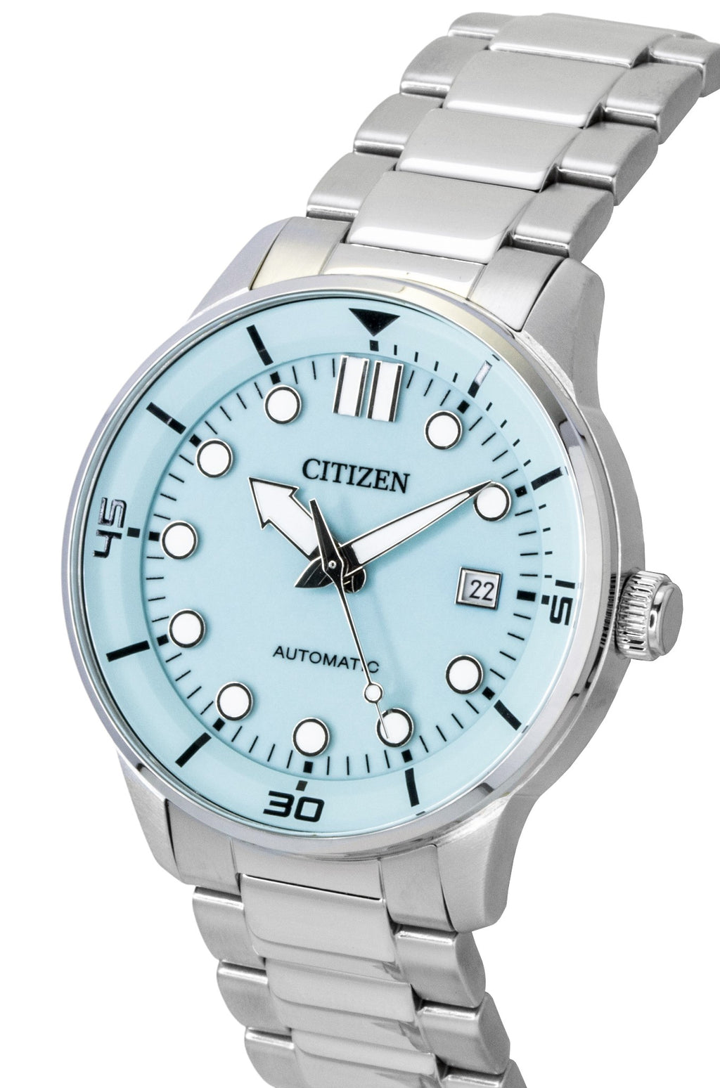 Citizen Analog Stainless Steel Turquoise Dial Automatic NJ0191-83M 100M Men's Watch
