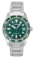 Citizen Stainless Steel Green Dial Automatic NJ0220-52X 100M Men's Watch