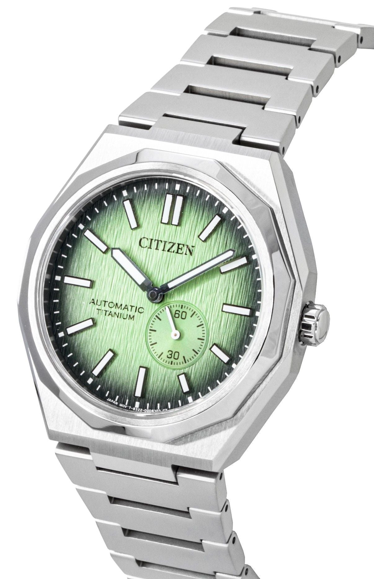 Citizen Zenshin 60 Super Titanium Green Dial Automatic NK5020-58X 100M Men's Watch