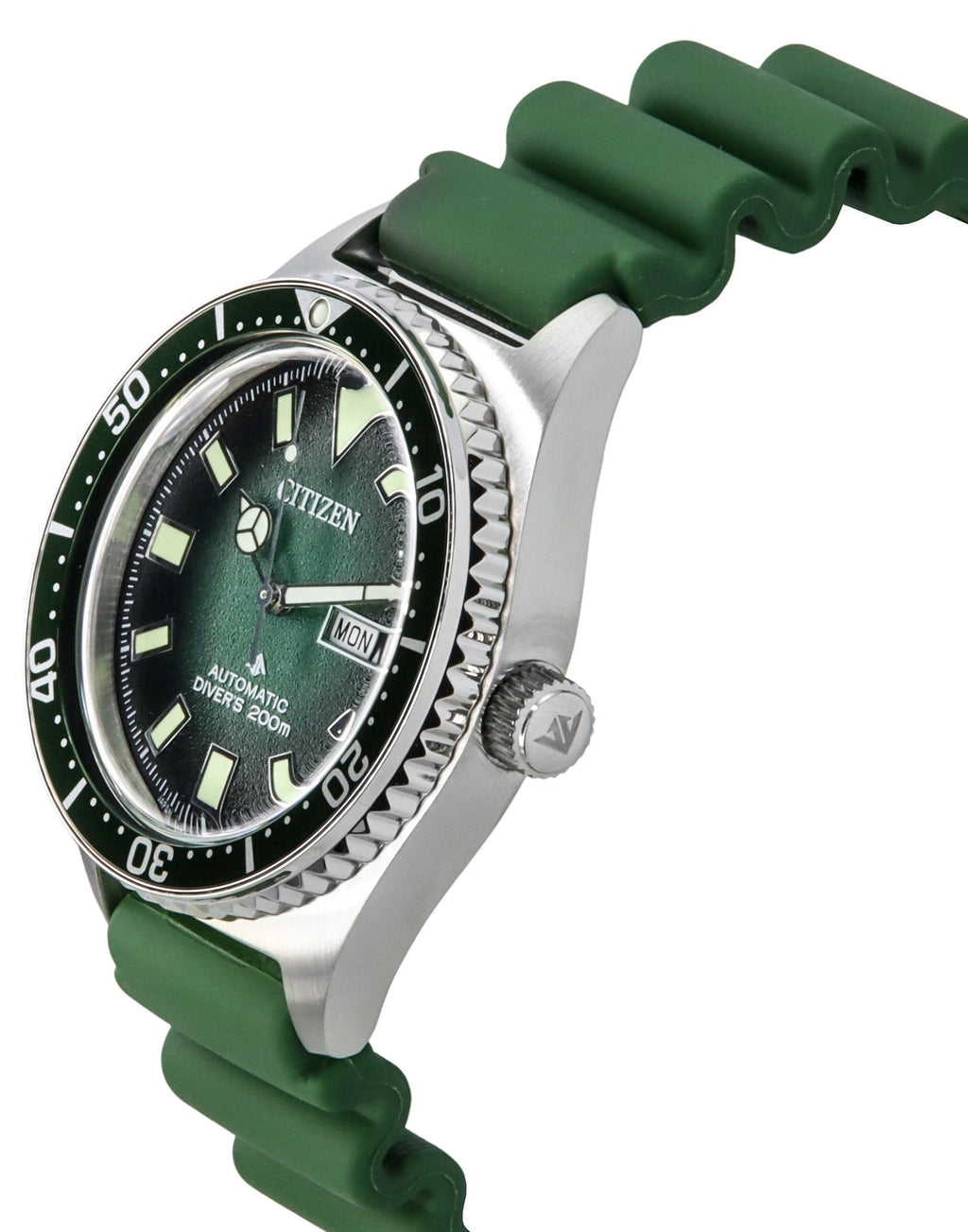 Citizen Promaster Polyurethane Strap Green Dial Automatic Diver's NY0121-09X 200M Men's Watch