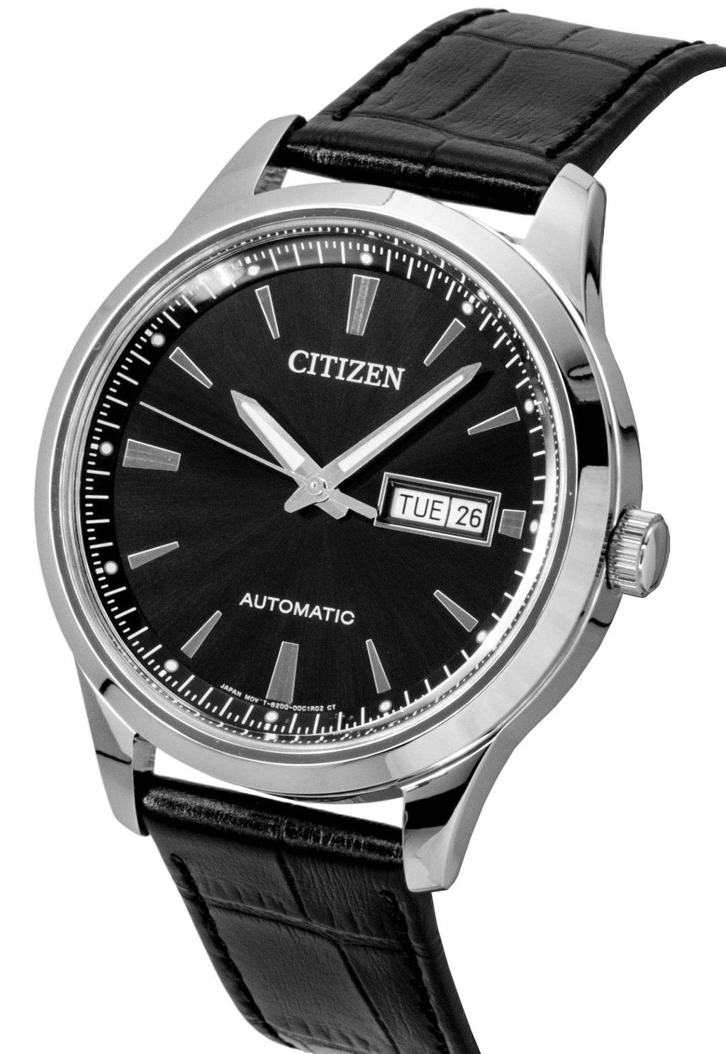 Citizen Leather Strap Black Dial Automatic NY4058-01E Men's Watch