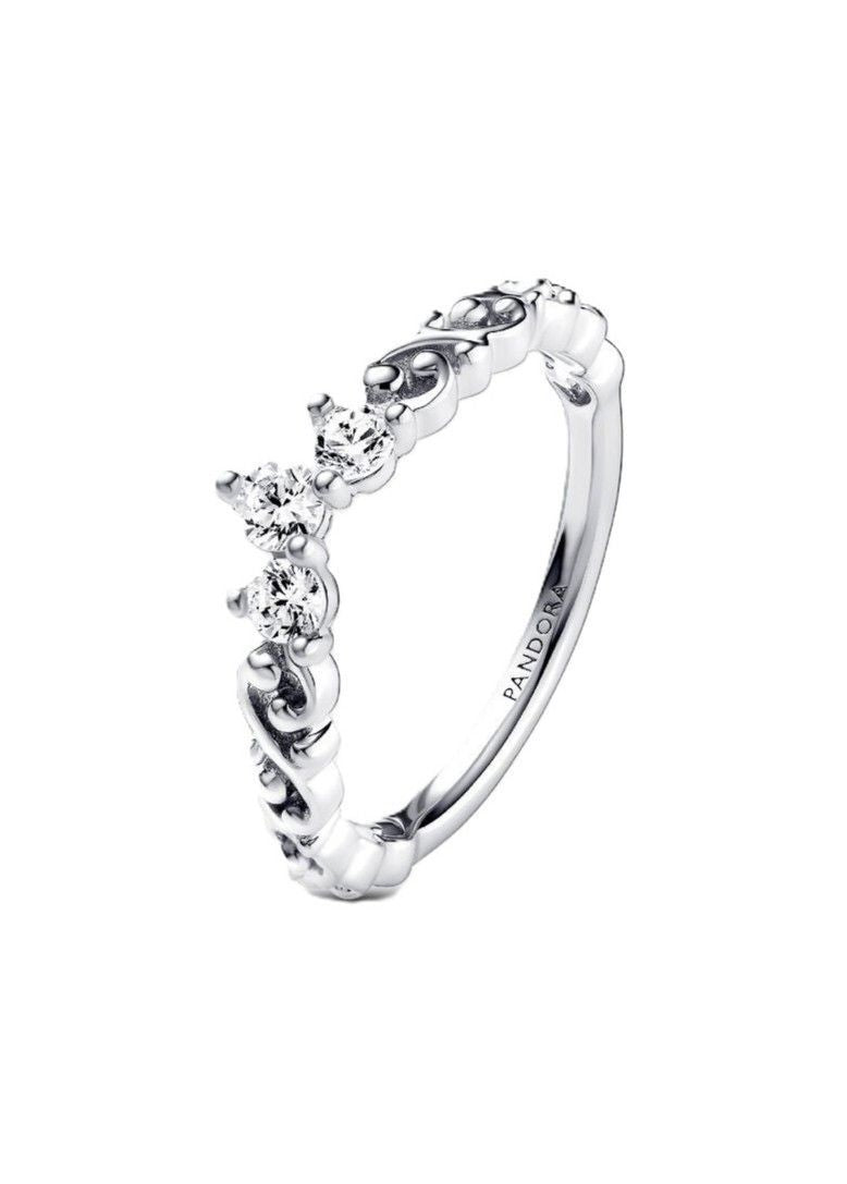 Pandora Regal Swirl Tiara Ring With Clear Cubic Zirconia P-192232C01-54 For Women