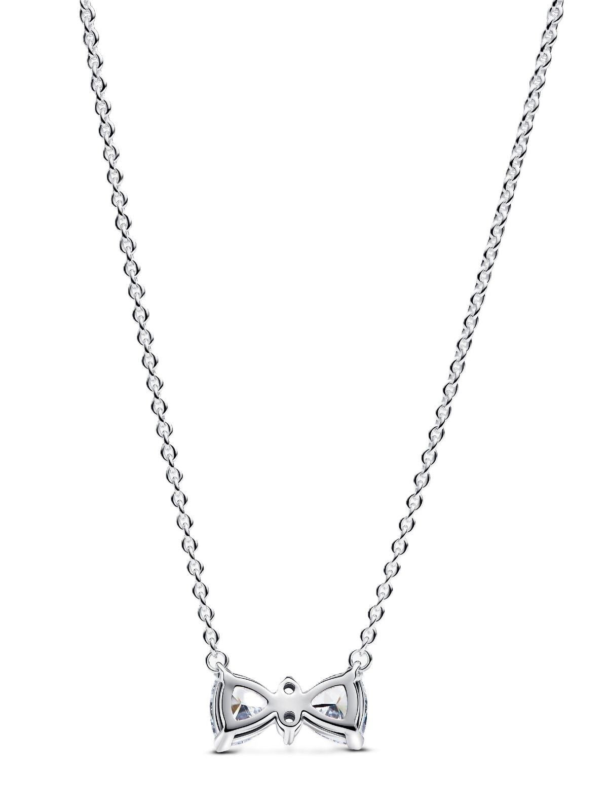 Pandora Sparkling Bow Necklace With Clear Cubic Zirconia P-393509C01-45 For Women