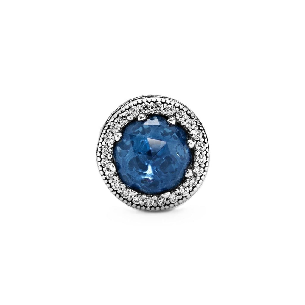 Pandora Radiant Hearts Charm With Blue Crystal And Clear Cubic Zirconia P-791725NMB For Women