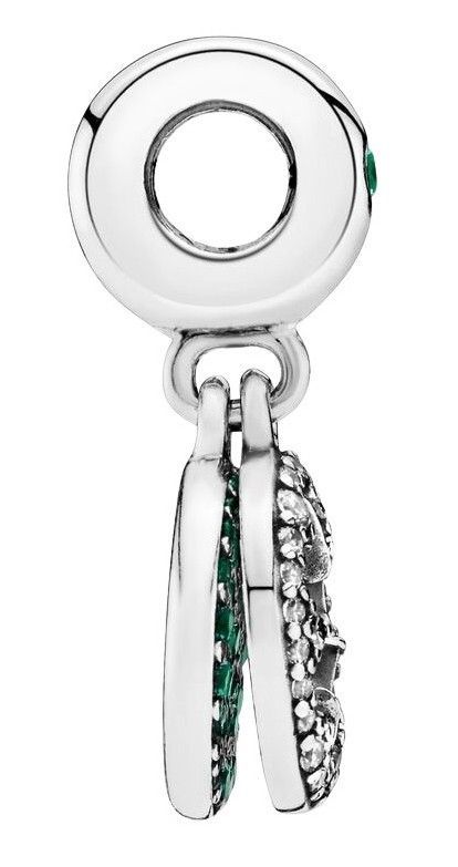 Pandora Silver Lucky Four Leaf Clover Dangle Charm Cubic Zirconia 797906NRGMX For Women
