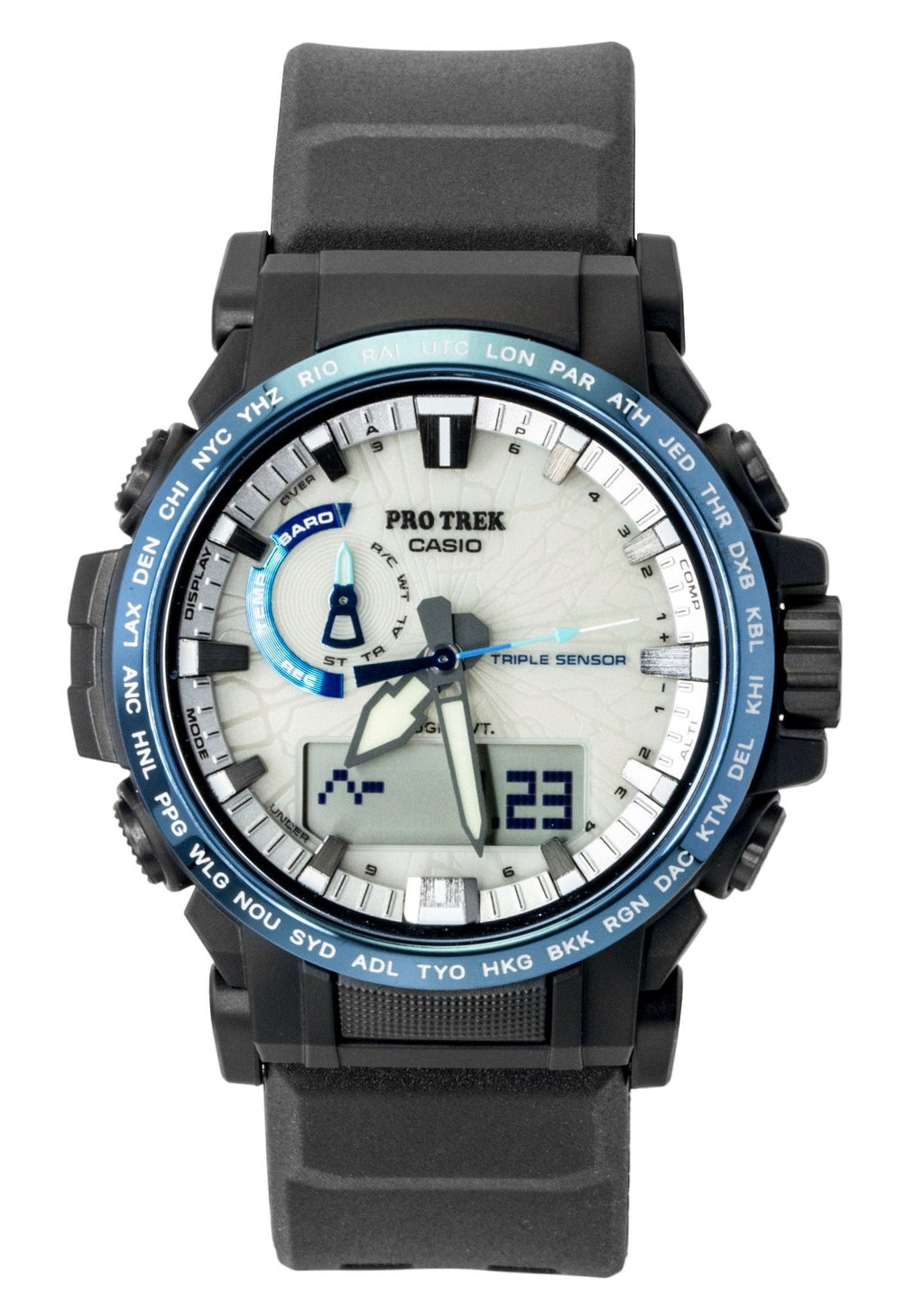 Casio Pro Trek Dragon Eye Analog Digital Radio Control White Dial Solar PRW-61D-2 100M Men's Watch